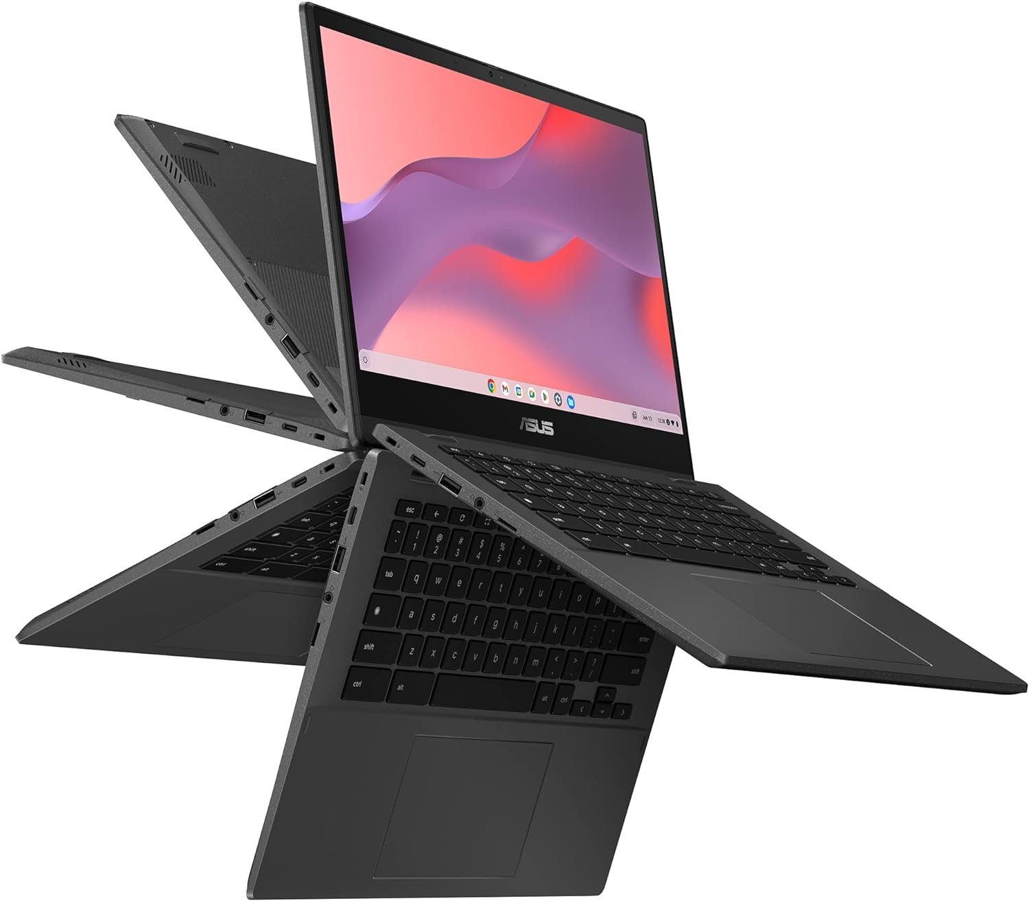 Asus Flip 14 Convertible Laptop Tablet Touchscreen Touch Full HD 8 GB RAM Chromebook (35,6 cm/14 Zoll, MediaTek Kompanio 520, ARM G52 MC2, 128 GB SSD, TUSI-2.0-Stift, Touch Display, 360°-Scharnier, Webcam-Abdeckung)