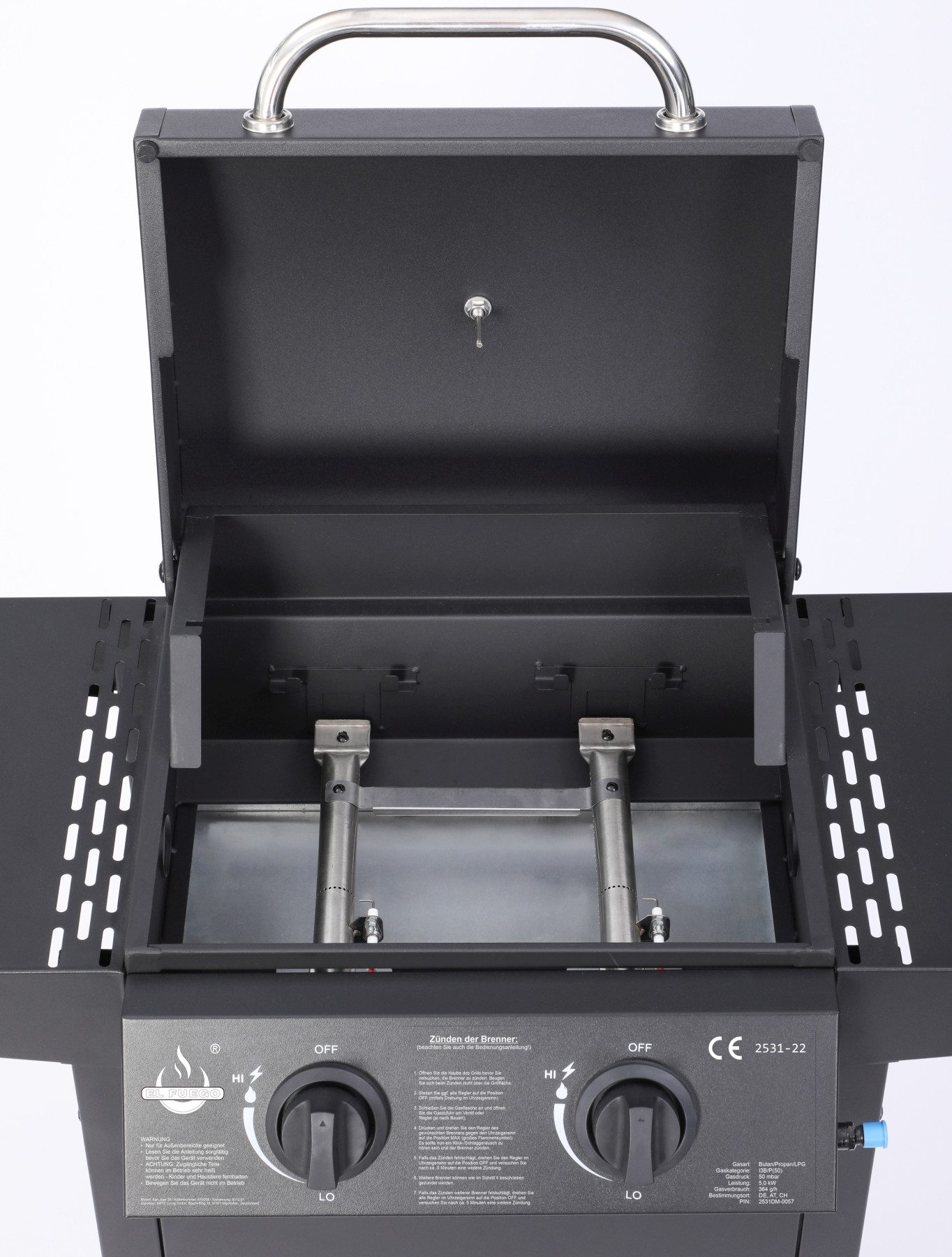 El Fuego Gasgrill San Jose 2 Brenner, mit gusseisernem Grillrost – Bild 2 von 5