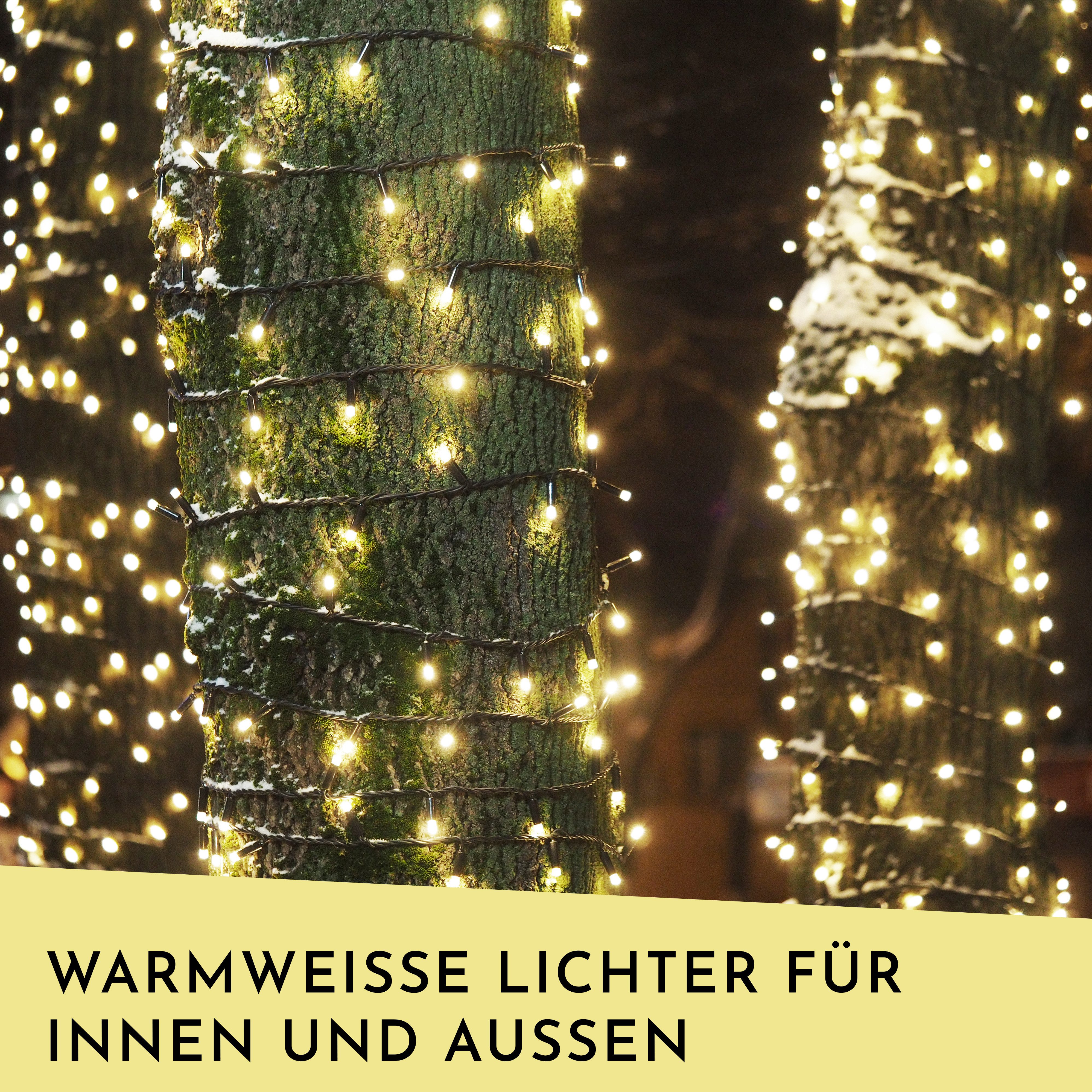 Nordstern LED-Lichterkette WarmWeiß von 24 bis 1.200 LED Weihnachtsdeko für Innen und Außen, mit Stecker 180 LED - 13,5 m für Weihnachtsbaum