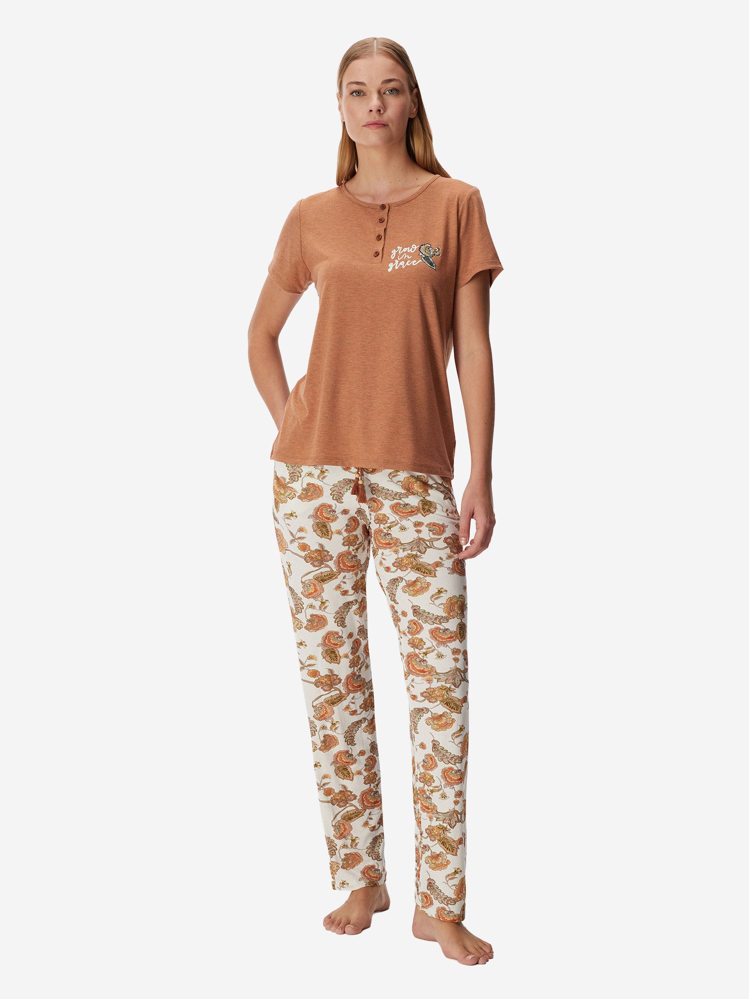 Goldenbay Pyjama Irises (2 tlg) schlafanzug schlafmode bequem