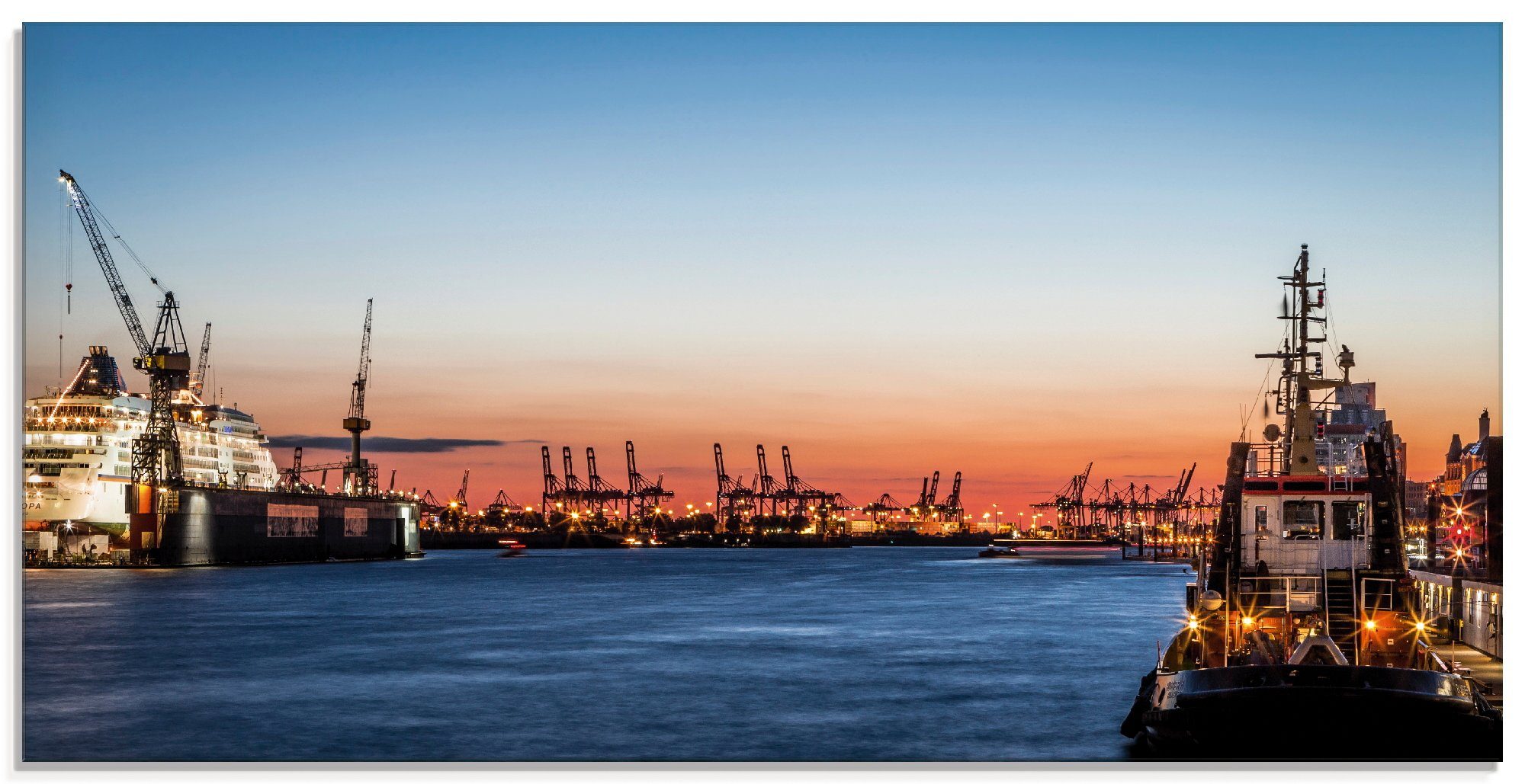 Artland Glasbild »Hamburger Hafen«, Deutschland (1 Stück) online kaufen