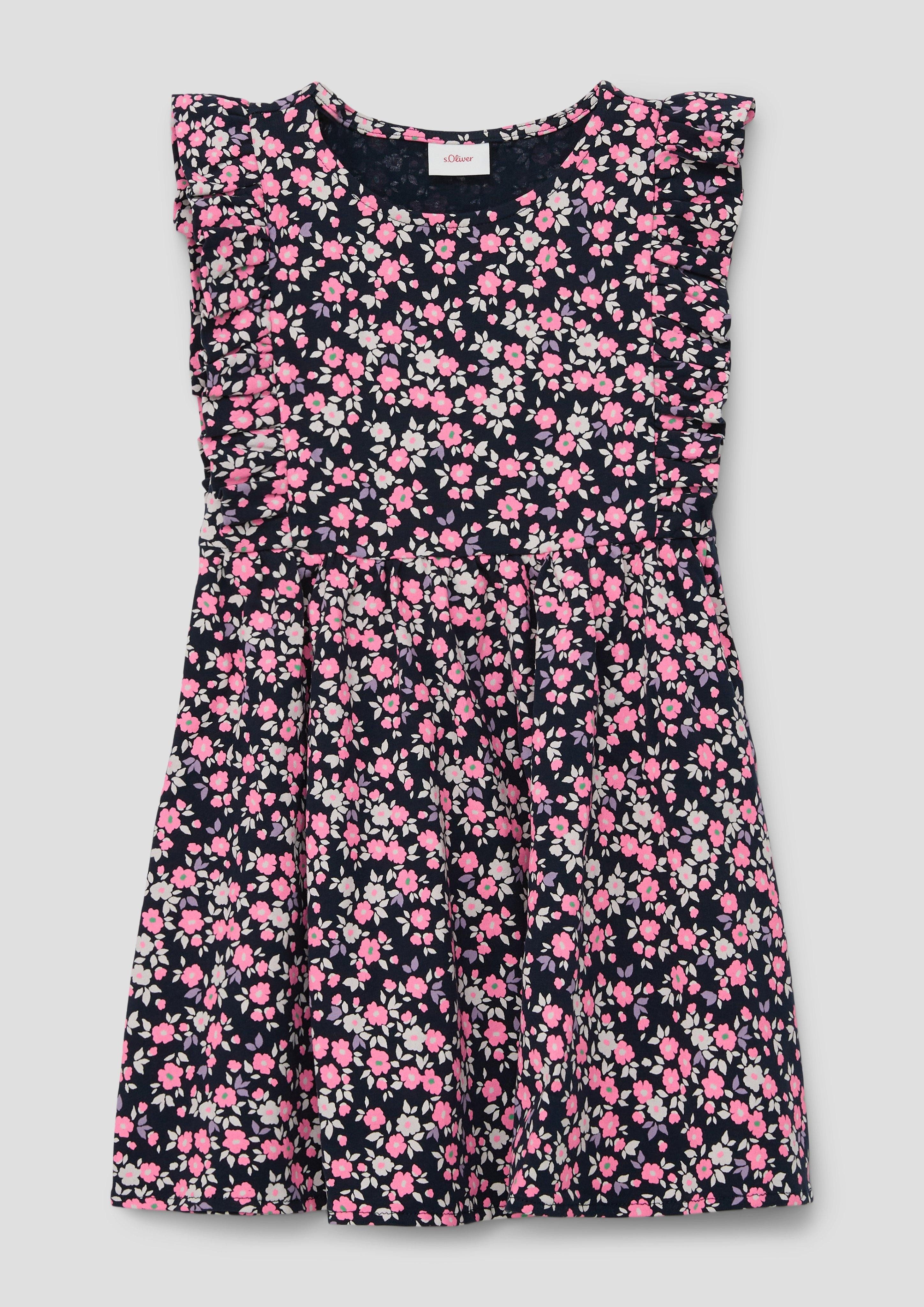 s.Oliver Minikleid Kleid mit floralem All-over-Print Volants