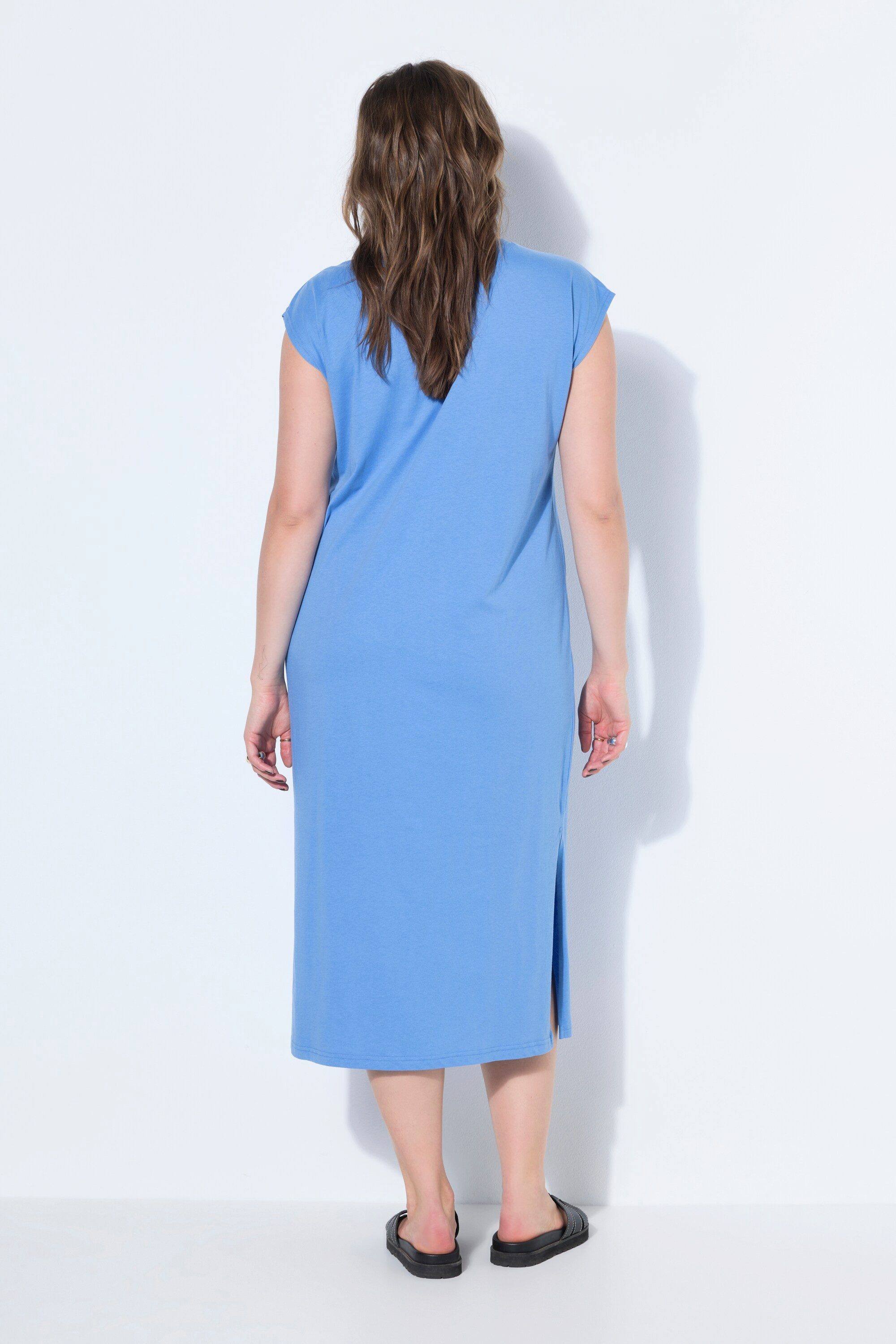 Studio Untold Jerseykleid Jersey-Midikleid oversized ärmellos Seitenschlitze