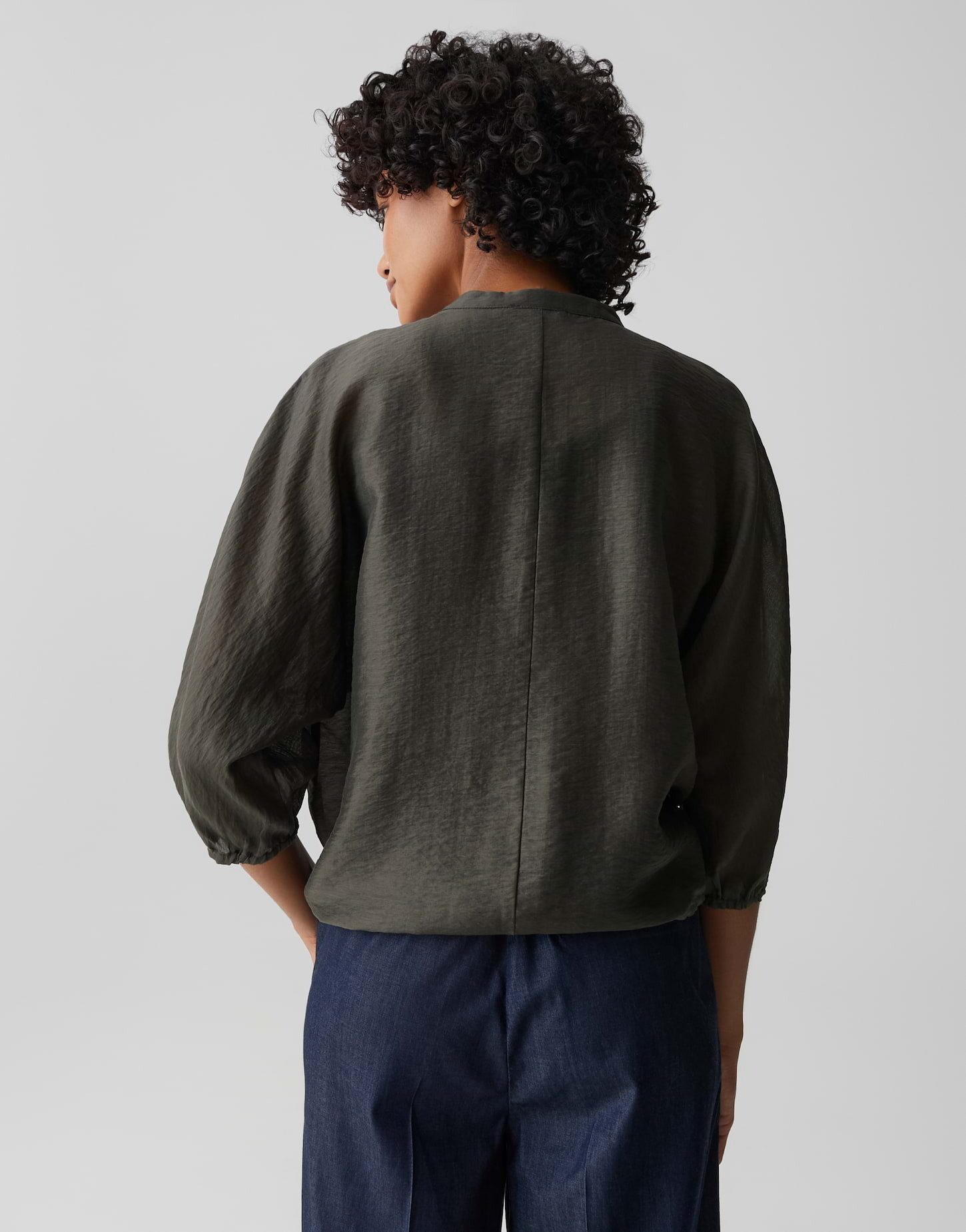 OPUS Satinbluse Funuk aus Satin mit dezentem Schimmer Elastische Ärmelbündchen sorgen für modernen Komfort