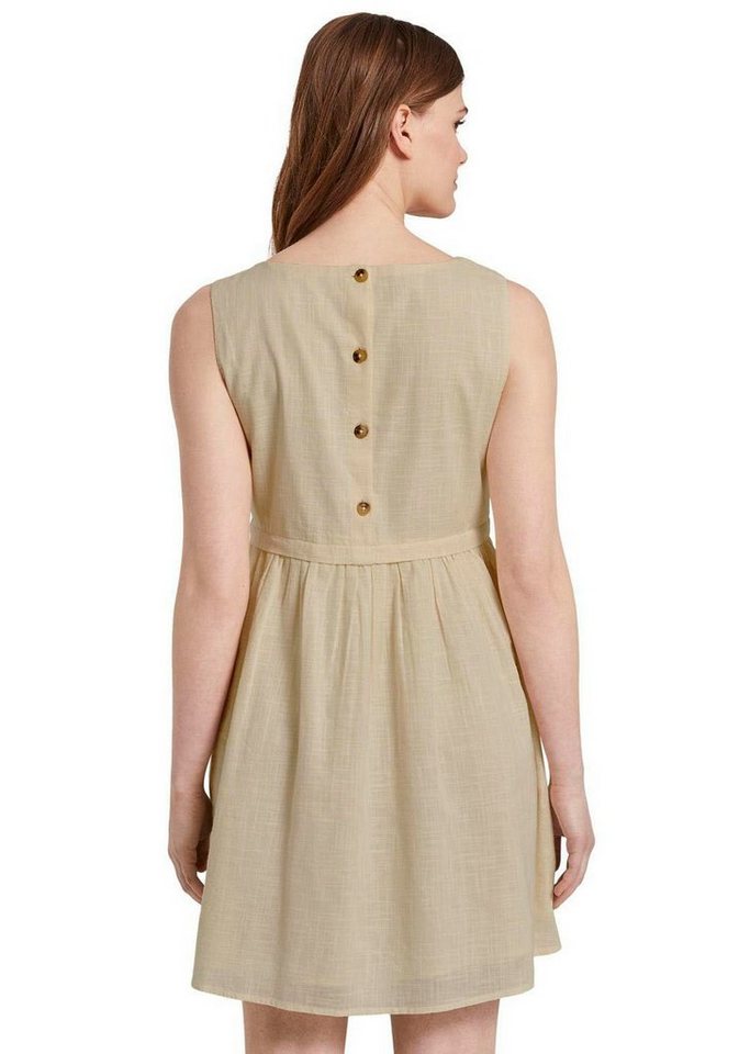 TOM TAILOR Denim Sommerkleid mit Knopfleiste am Rücken in beige