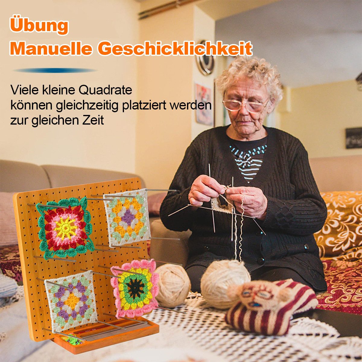 DOPWii Nähkästchen Häkel Blockierbrett,Quadratisches Garn-Steckbrett,für Hä günstig online kaufen