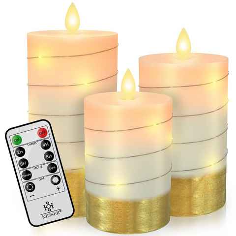KESSER LED-Kerze, LED Kerzen Set Flammenlose Kerze mit Fernbedienung Timerfunktion