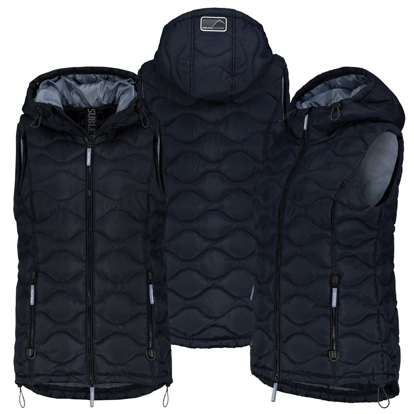 SUBLEVEL Steppweste Stepp weste Kapuze Übergangs Herbst Frühlings Windbreaker bodywarmer