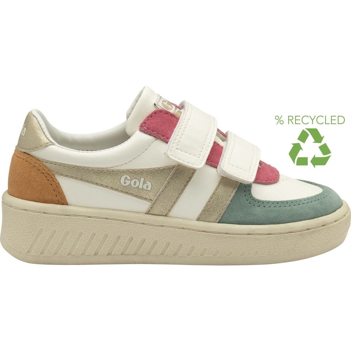 Gola Grandslam Quadrant Strap Sneaker Kids Outdoorschuh Modischer Kinder-Sneaker mit recyceltem Material, doppeltem