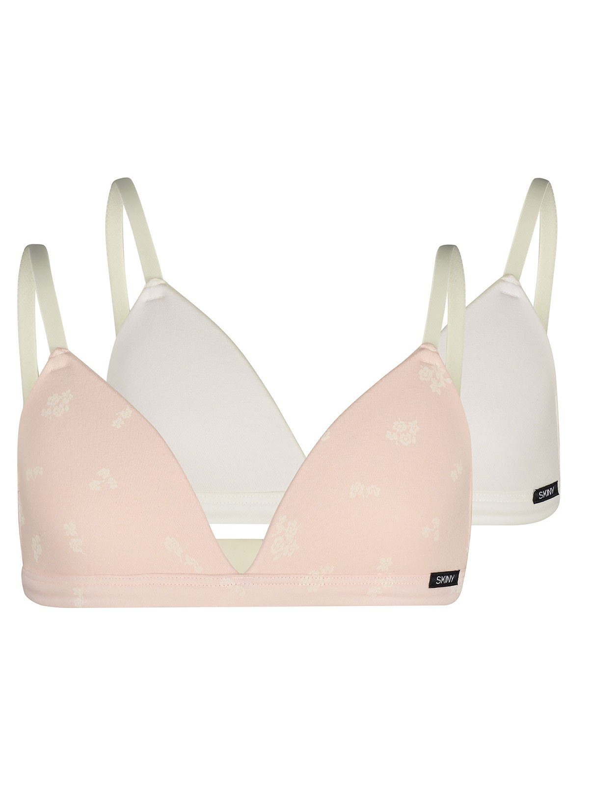 Skiny Teenie-BH Mädchen Triangel BH gepaddet 2er Pack CottonLace (Packung, 2-tlg) -