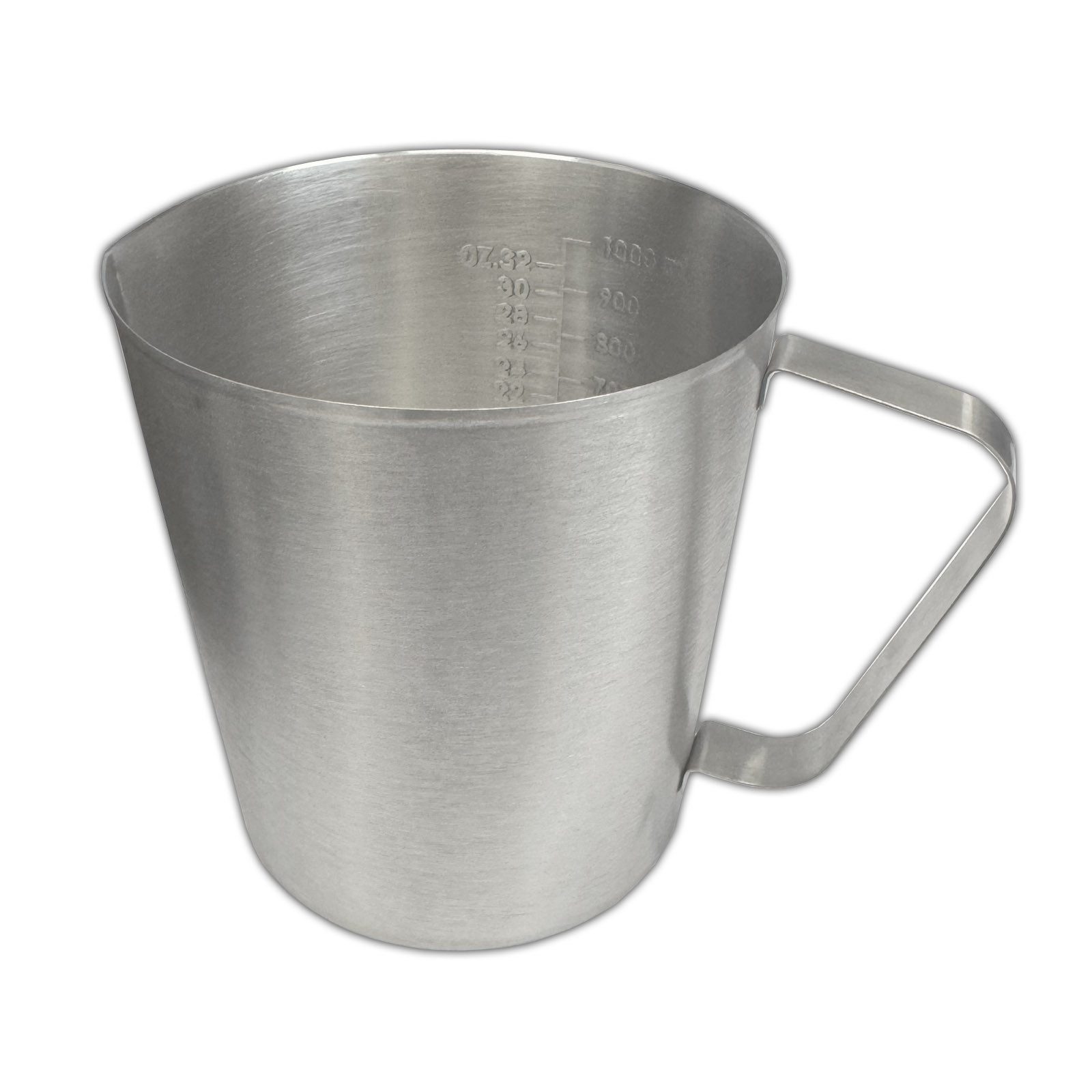 HAC24 Messbecher Messbehälter Maßbecher Meßkanne Milchkännchen, Edelstahl, (1-St), 1 Liter Messskala mit Griff