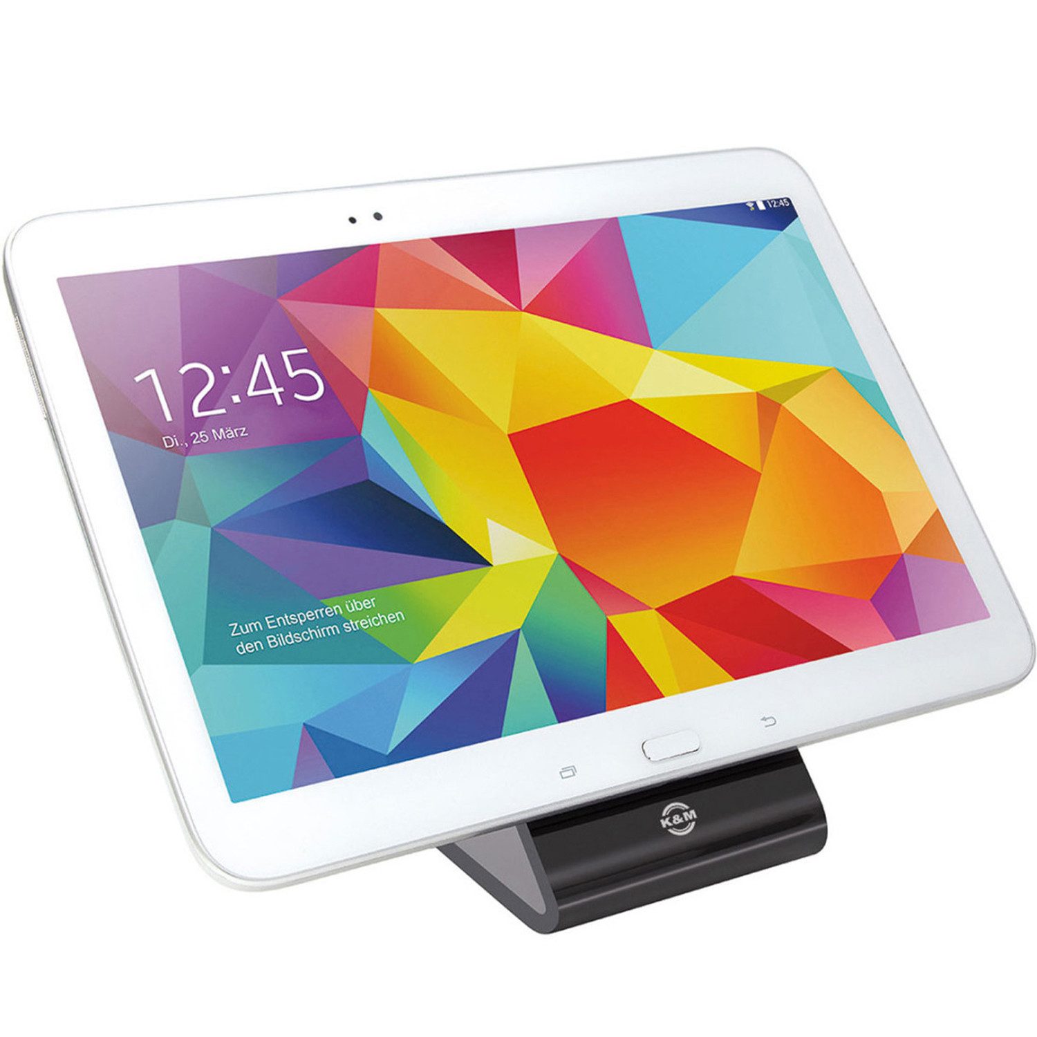 König & Meyer Smartphone-Halterung K&M 19855 Tablet-Ständer Tisch-Ständer, (bis 10 Zoll, mit Haltepads, vertikaler und horizontale Positionierung)