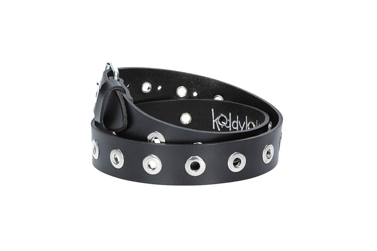 kiddybelts Ledergürtel Ledergürtel Kids 25mm in Schwarz mit Ösen und Schließe in Silber (KB14-790, 1-St) sehr weiches Vollrindleder