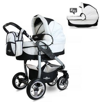 bergsteiger Kombi-Kinderwagen Babywagen Capri 3in1, Kombikinderwagen Komplettset inkl. Zubehör - Babyschale, Buggy-Aufsatz, Sonnenschutz & Wetterfußsack, Federleichtes Gewicht, (10-tlg)