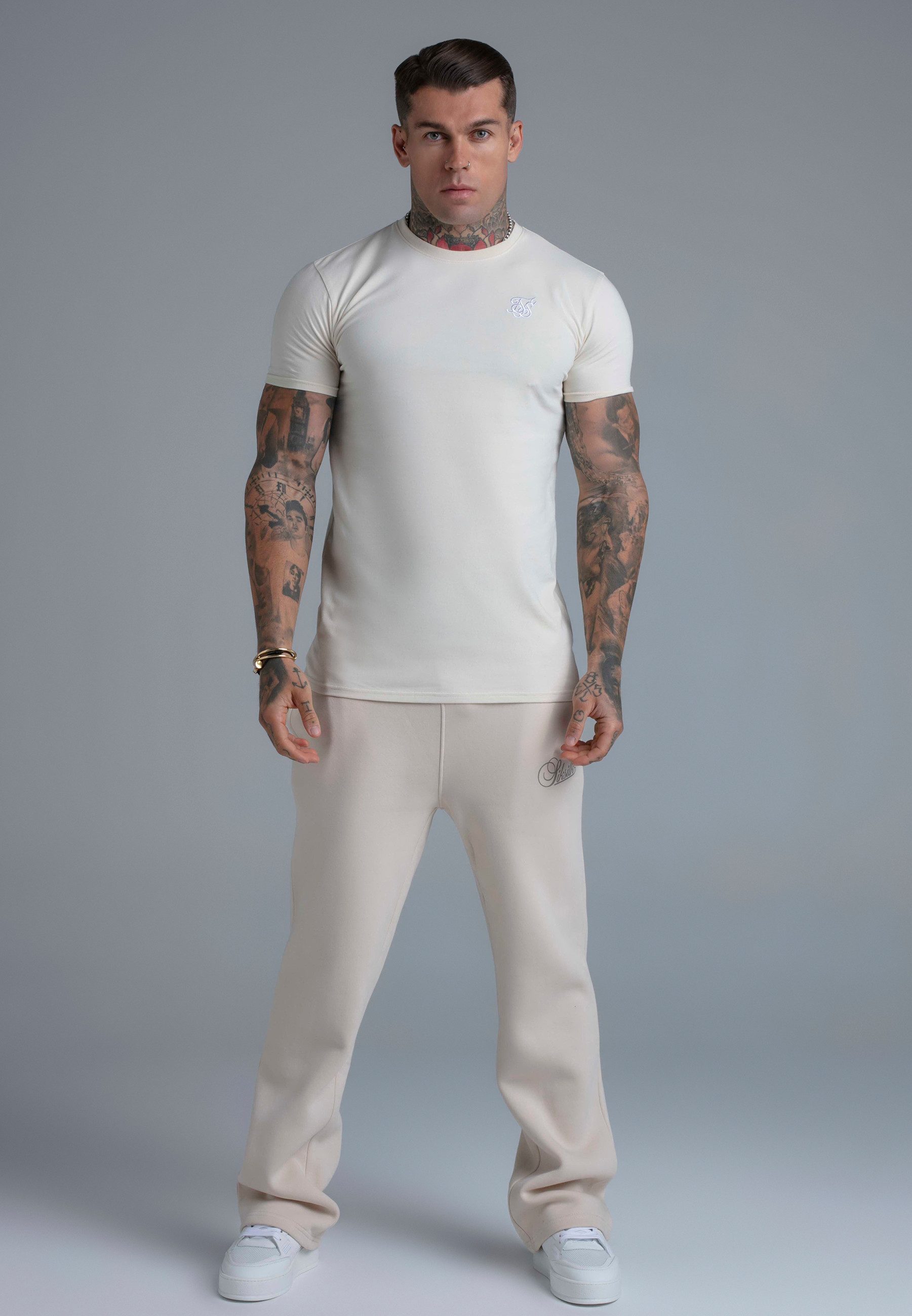 Siksilk T-Shirt SikSilk Herren Ecru Essentials T-Shirt – Bild 3 von 4