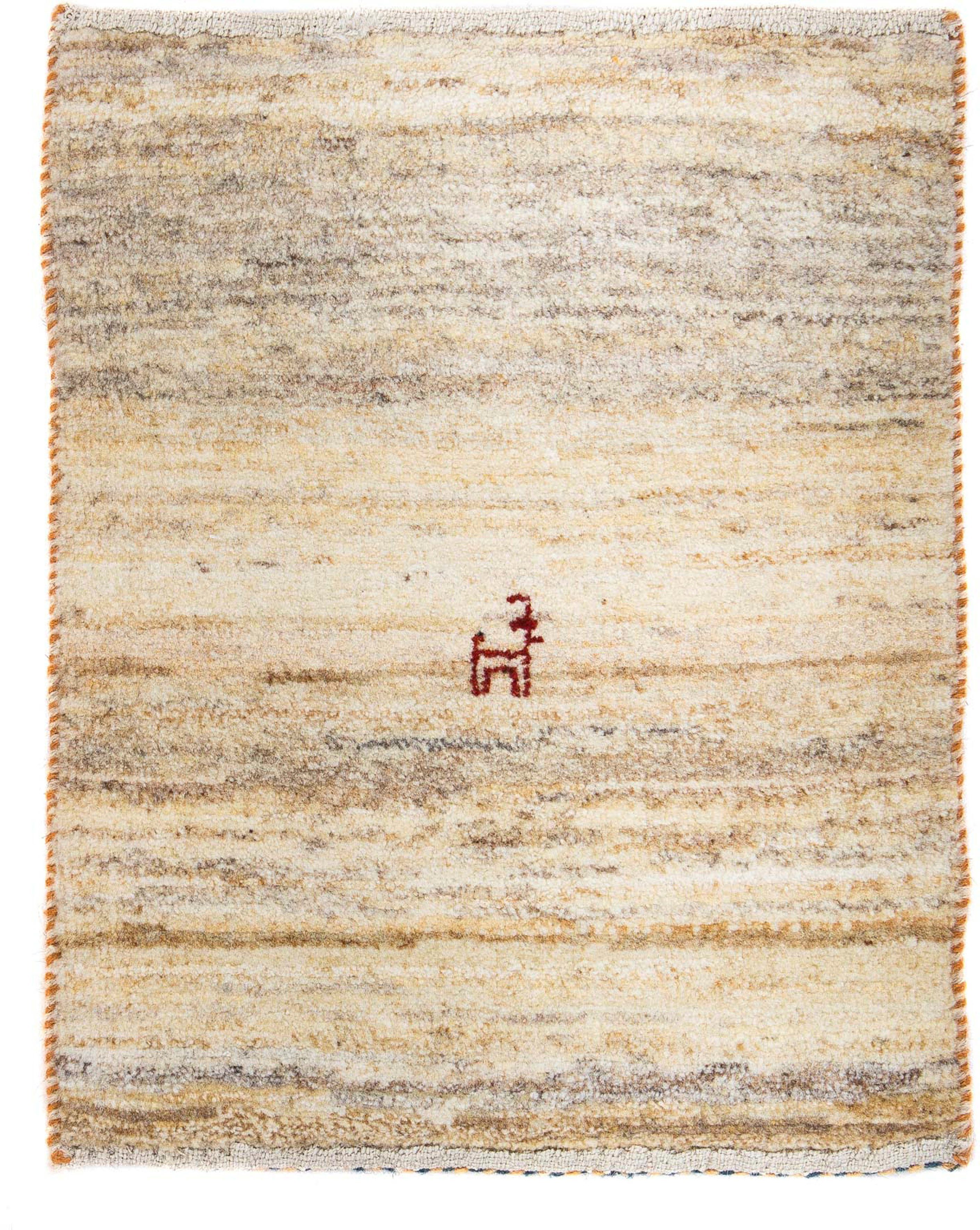 Wollteppich beige, Zertifikat 18 morgenland, - Gabbeh - Handgeknüpft, mit Höhe: rechteckig, x Wohnzimmer, - Perser 60 Einzelstück cm mm, 40