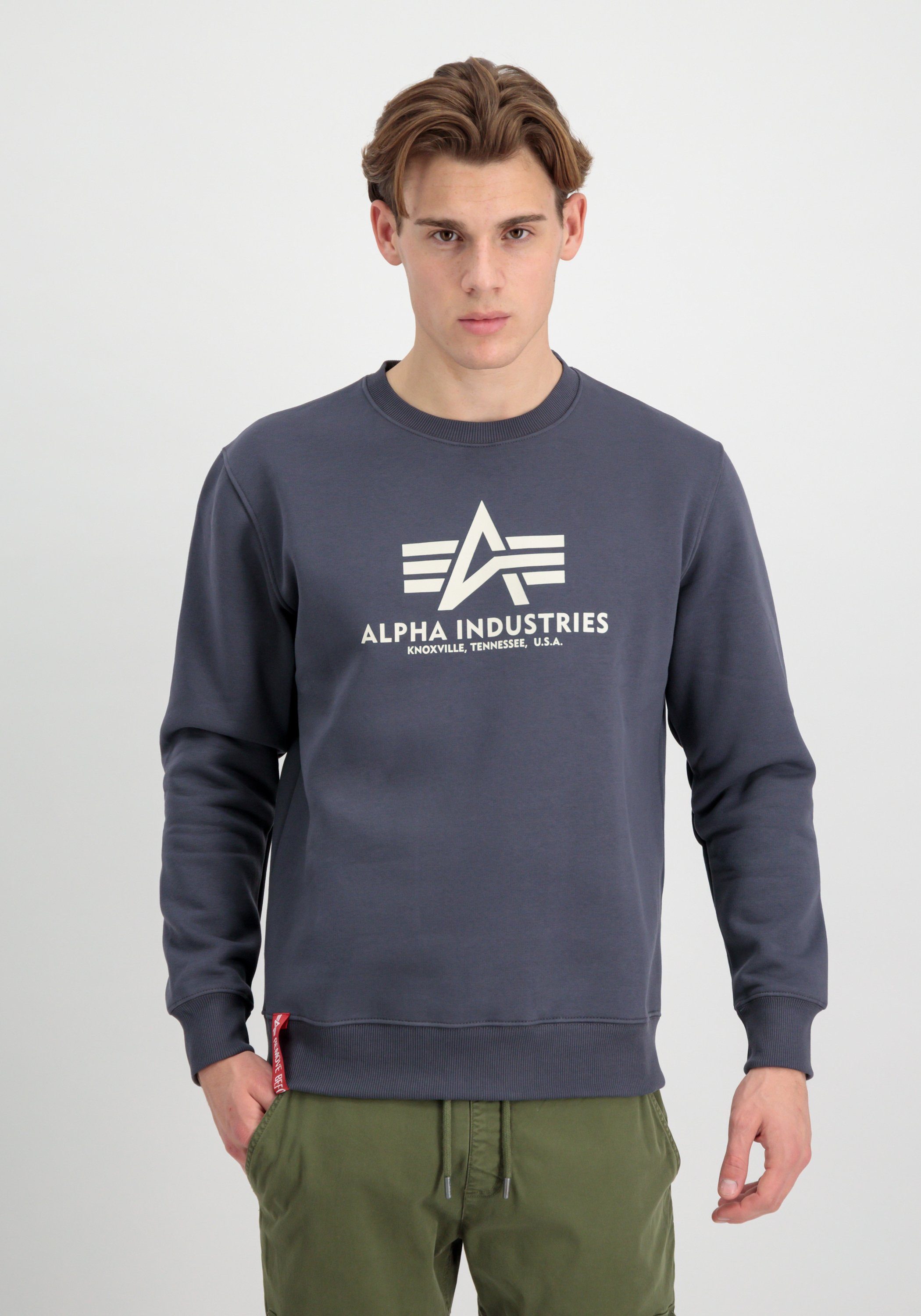 Alpha Industries Industries - Sweatshirts Sweater Sweater Men greyblack Alpha Basic