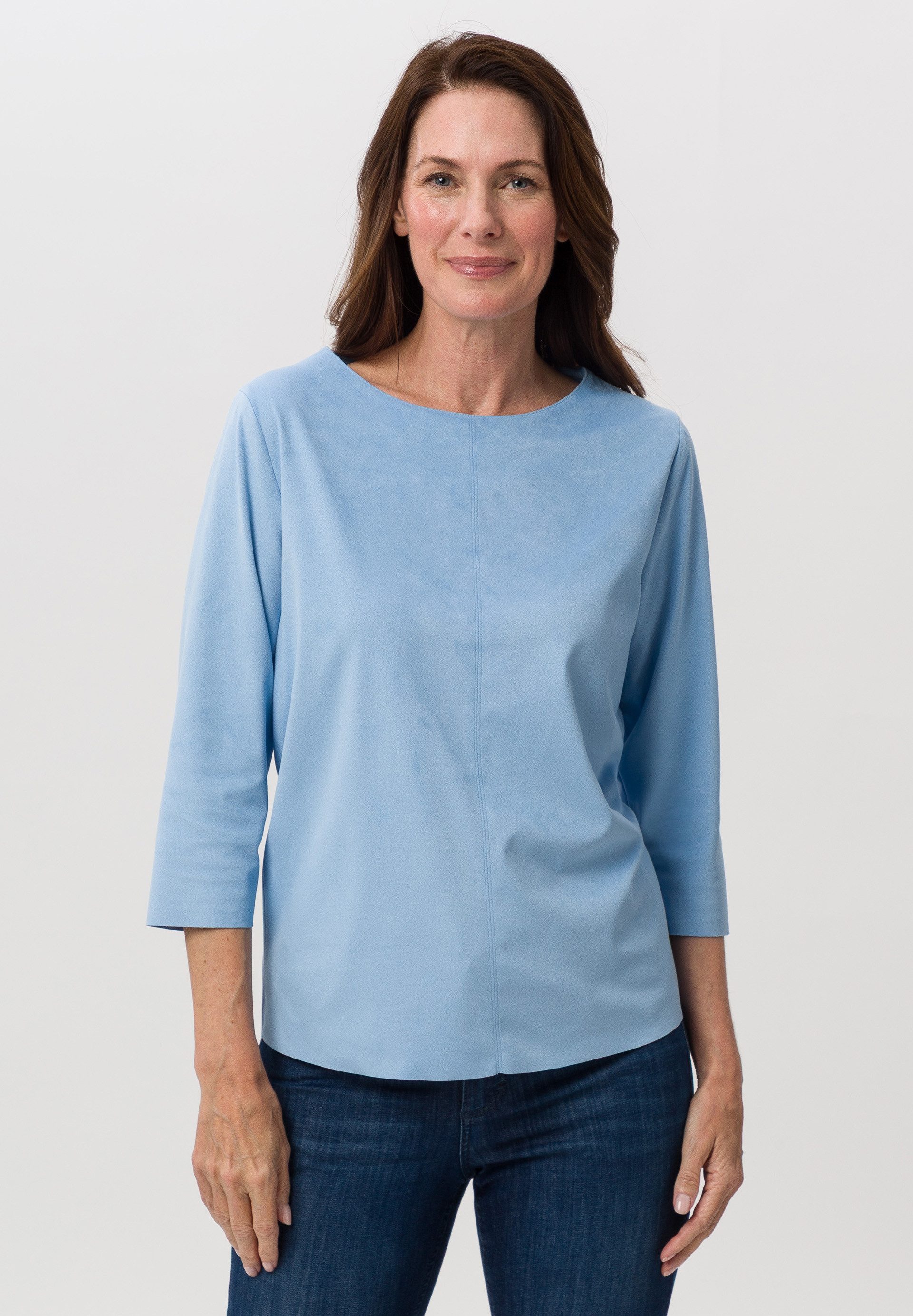 FRANK WALDER 3/4-Arm-Shirt aus pflegeleichtem PES-Stretch-Lederimitat günstig online kaufen