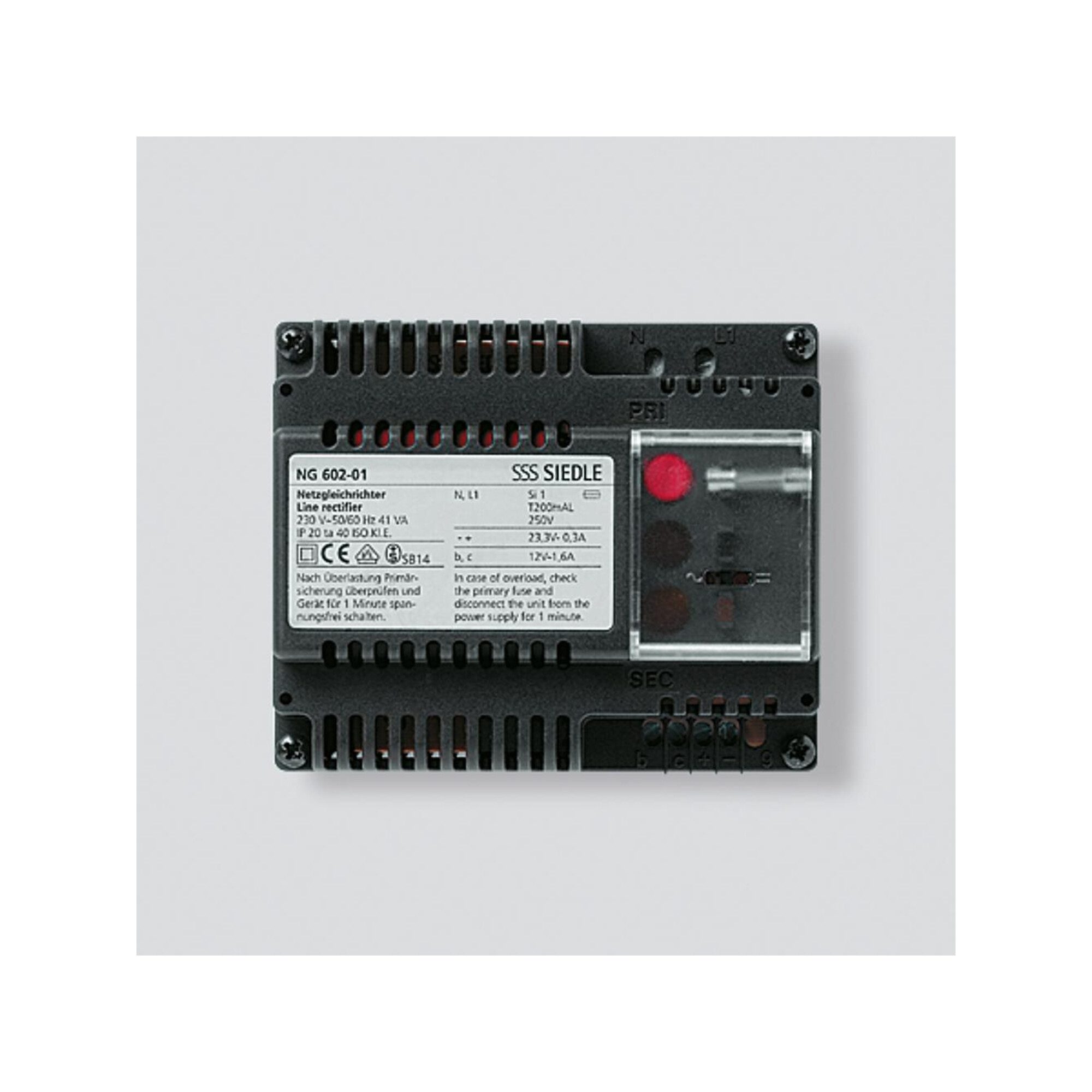 Siedle Siedle&Söhne Gleichrichter 230V/12VAC - 23,3VDC NG 602-01 DE Netzteil