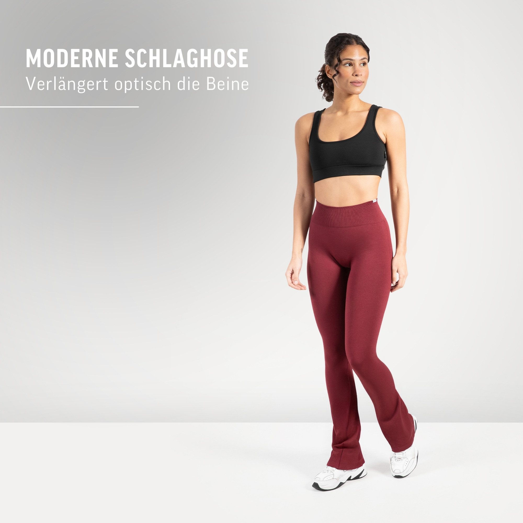 Smilodox Schlaghose Aylin Scrunch, Leggings mit Booty Push Effekt, Gym, Yoga & Freizeit Scrunch Naht, Booty Push, Weites Bein, Elastisch, High Waist