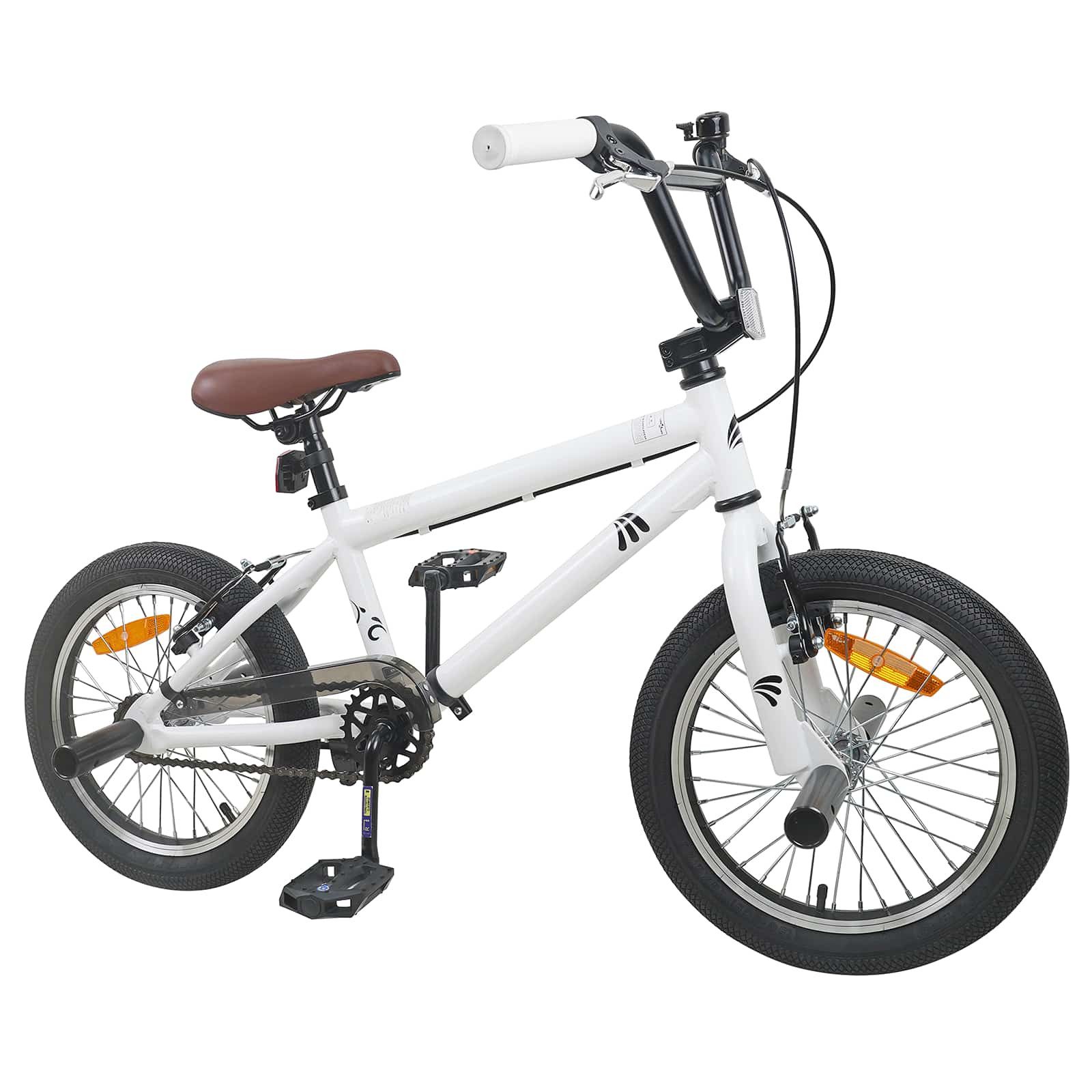 vidaXL Kinderfahrrad 123 x 51 x 78 x cm BMX Rad 18 Zoll für 7-10 Jahre alt Weiß