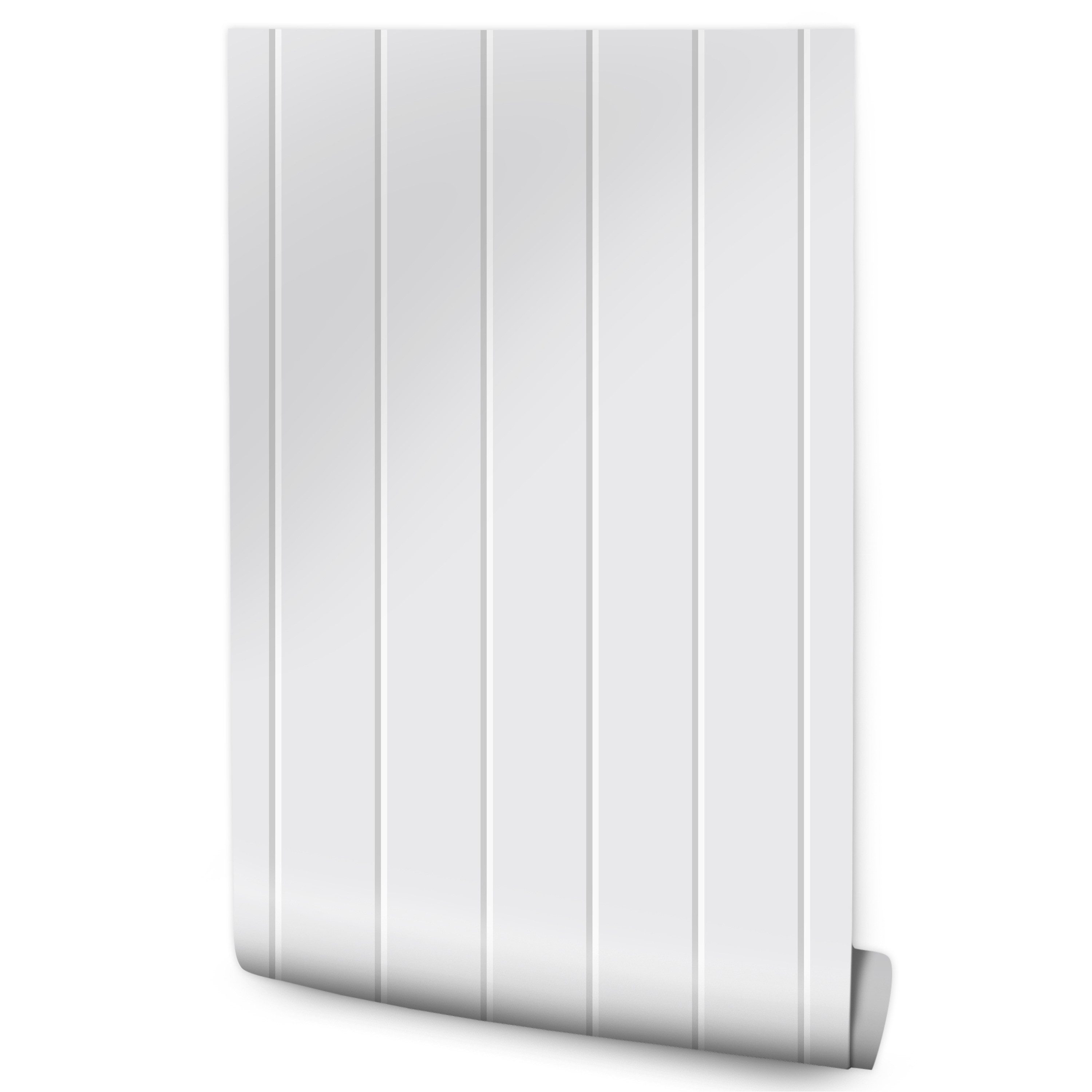 Muralo Vliestapete Wandtapete Steinoptik Holzoptik – Fototapete Vlies 0,50 x 10 m, bedruckt, Weiße Paneele in Holzoptik, Rolle 0,50 x 10 m, Vlies 130 g/m²