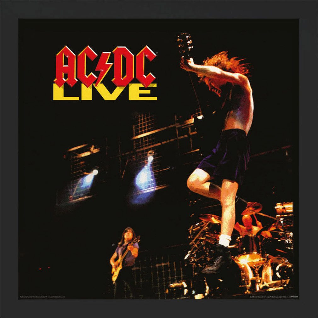 AC/DC Bild mit Rahmen Live, Gerahmtes Bild Kunstdruck