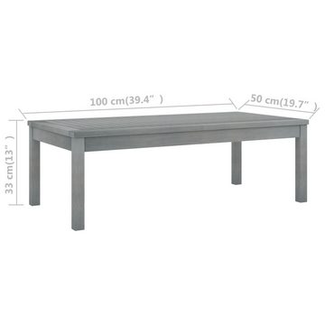 vidaXL Gartentisch Couchtisch 100x50x33 cm Grau Massivholz Akazie (1-St)