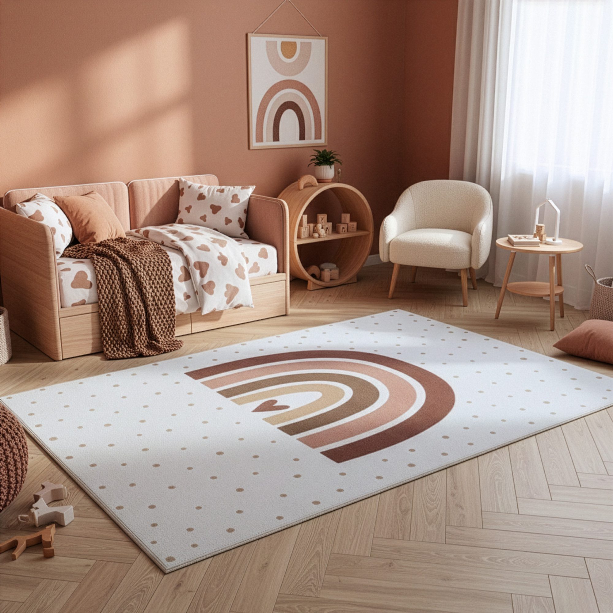Ayyildiz Teppiche Kinderteppich COCO 1132, rechteckig, Höhe: 8 mm, Waschbar bei 30 °C, rutschhemmend, OEKO-TEX® zertifiziert
