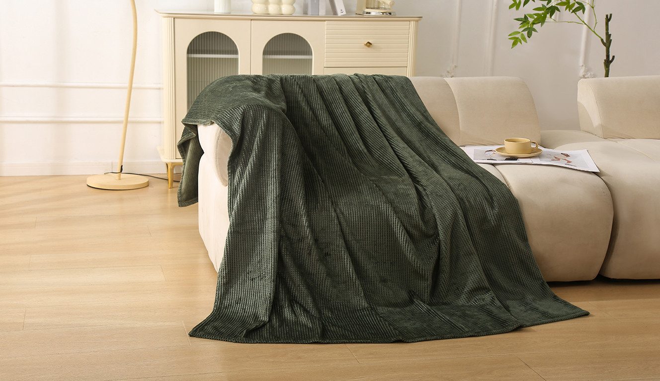 Wohndecke Shakira, Prägerdruck mit Waffeloptik, Kuscheldecke, Bruno Banani, Weiche Kuscheldecke mit Prägedruck in Waffeloptik, 150x200 cm – Bild 3 von 5