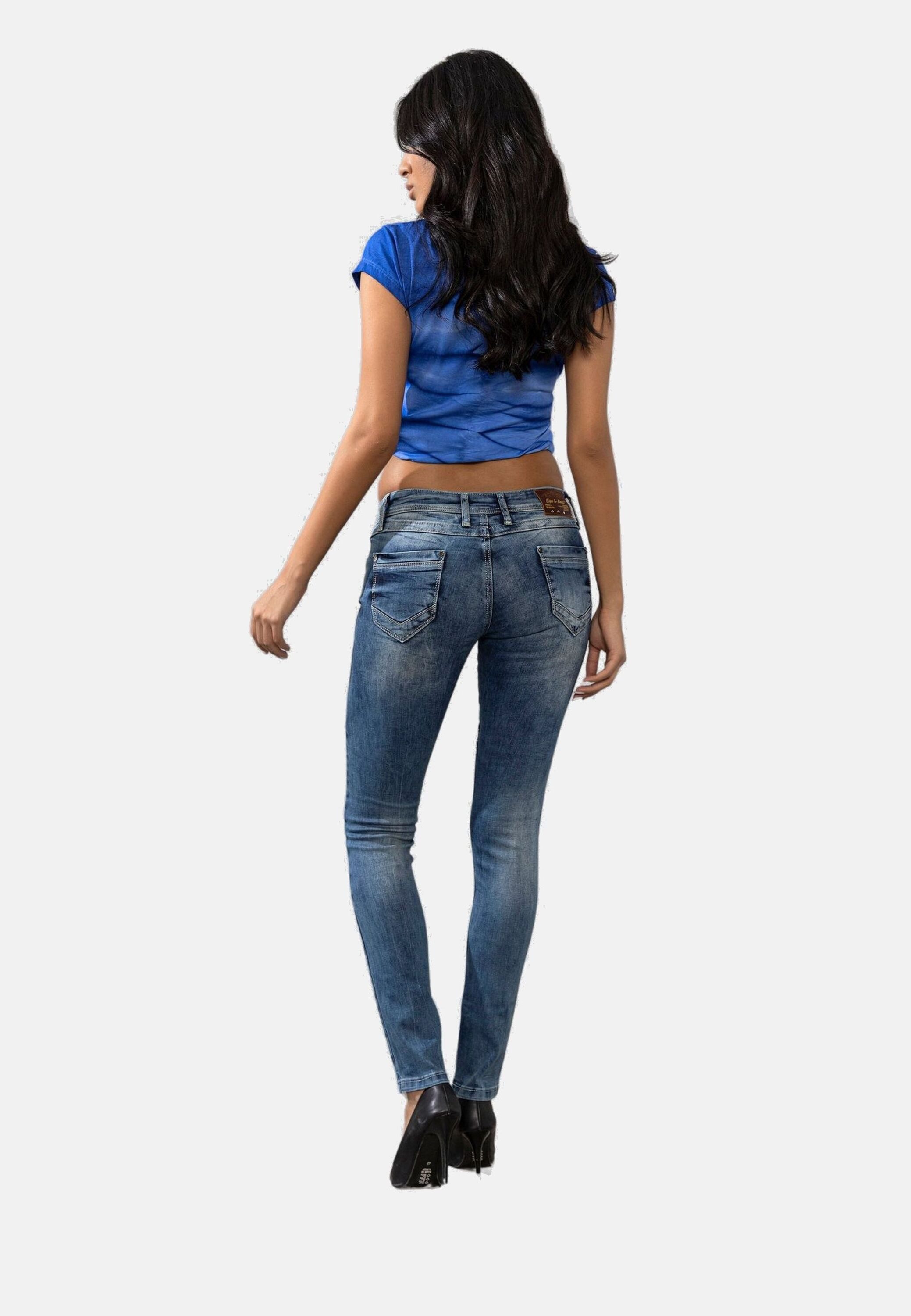 Cipo & Baxx Skinny-fit-Jeans Jeans mit tollen Abnähern, WD168 – Bild 3 von 5