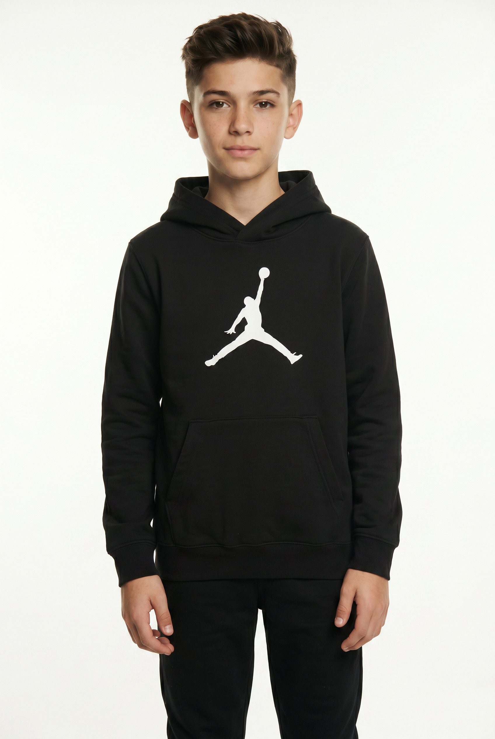 Jordan Kapuzensweatshirt JDN MJ JUMBO JUMPMAN FLC PO mit Kapuze, unifarben, aus Baumwolle und Polyester, bequeme Passform