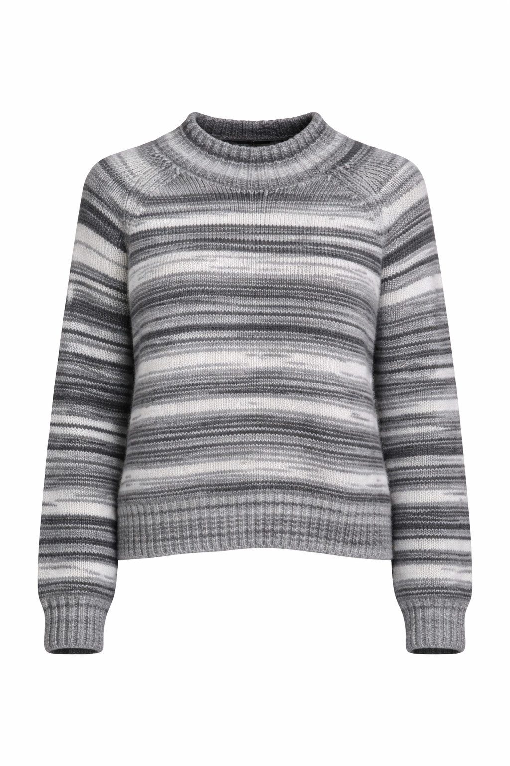 ITALY VIBES Strickpullover - Pullover - Oversize Grobstrick - Stehkragenpullover gestreift Damen ONE SIZE / passend für Größe XS - M