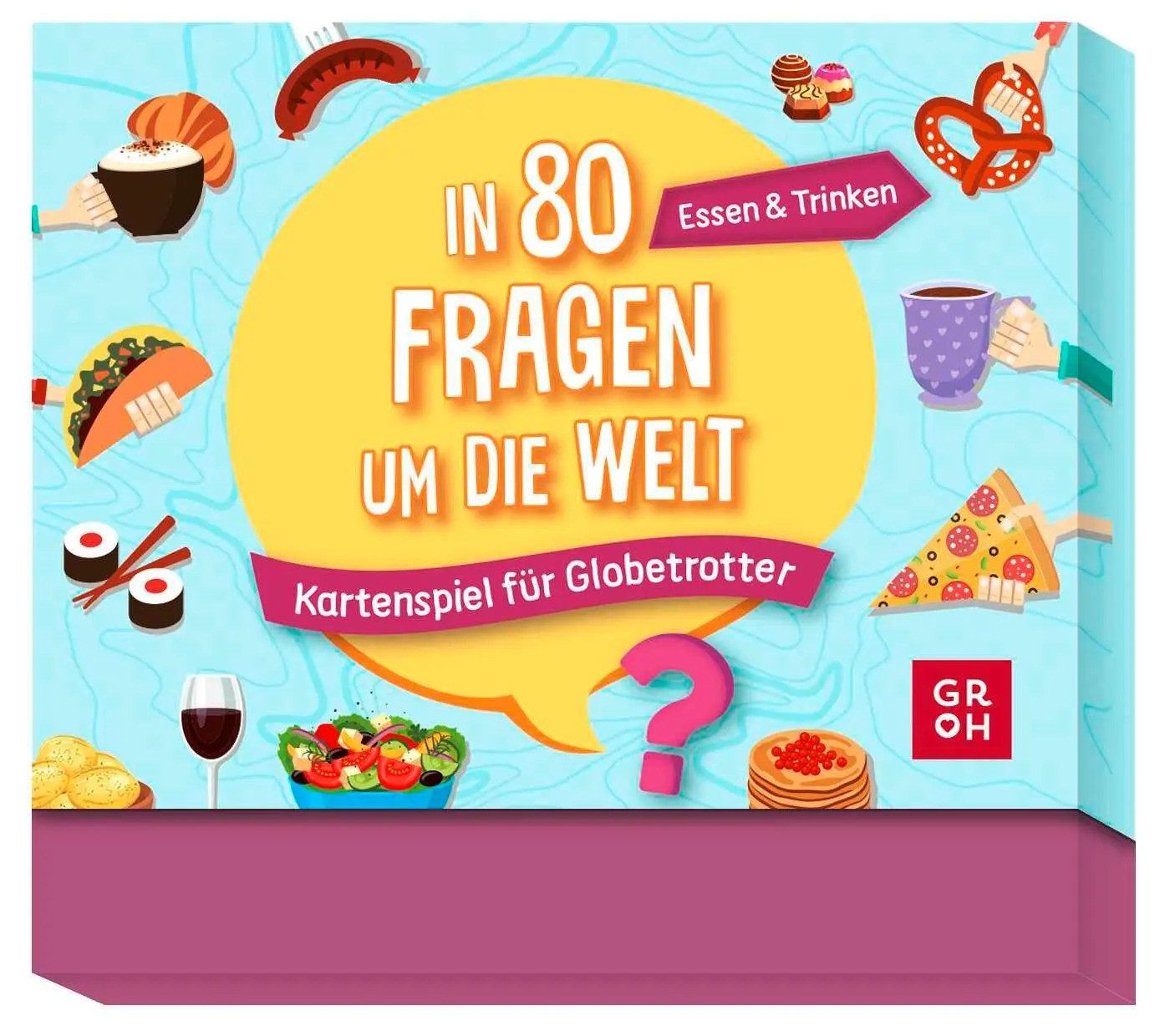 groh Verlag Spiel In 80 Fragen um die Welt - Essen und Trinken: Kartenspiel für...