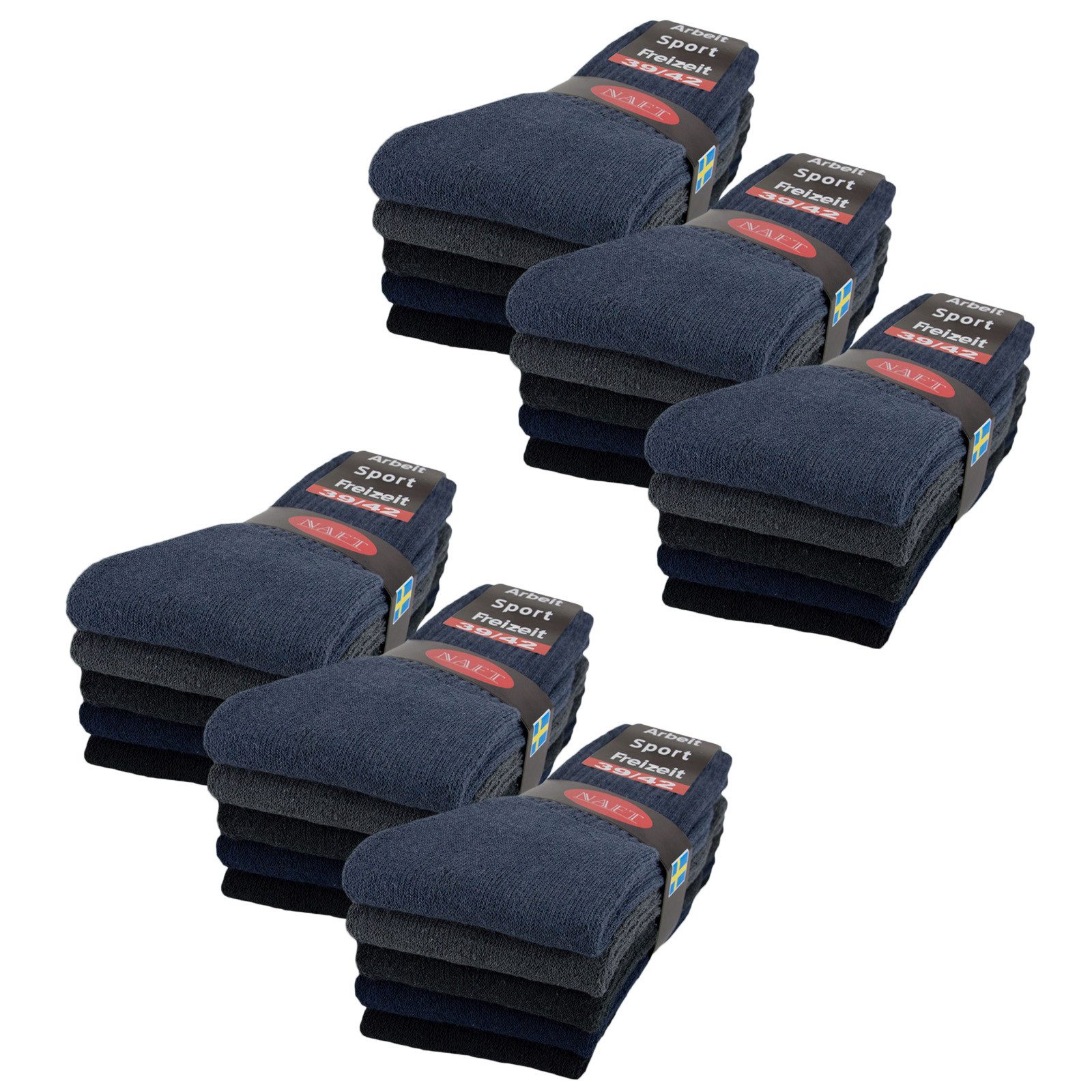 sockenkauf24 Tennissocken 10, 20, 30 Paar Sportsocken Arbeitssocken Herren & Damen (Gemischt, 30-Paar, 39-42) Socken Baumwolle 10100