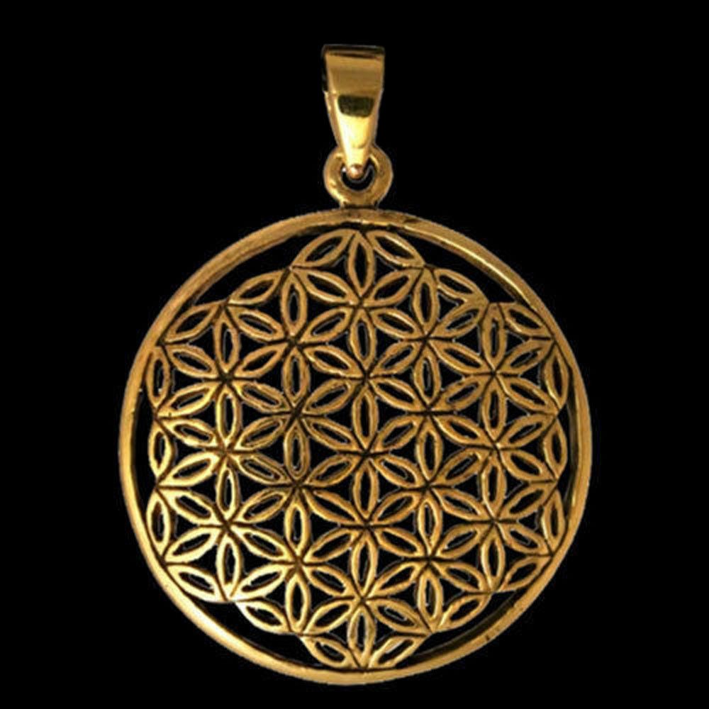 HOPLO Kettenanhänger Bronzeanhänger Die Blume des Lebens Schmuck Blume des Lebens 36x26mm