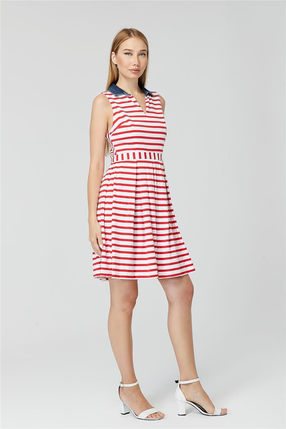 HomeStore Minikleid Gestreiftes Jersey-Kleid