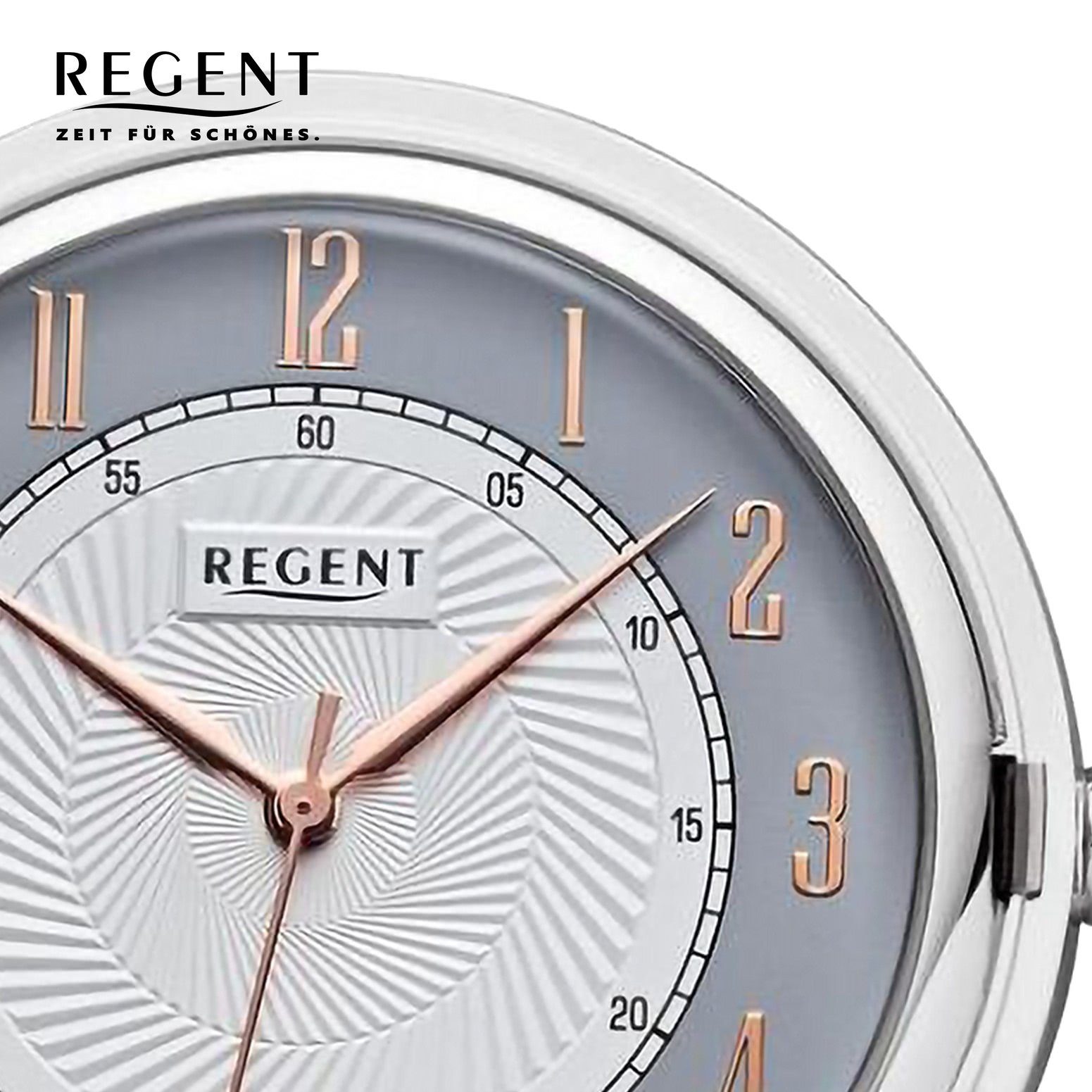 Regent Taschenuhr P729-19477729, (Set, 2-tlg., mit dazu passender Kette),  Uhrzeit