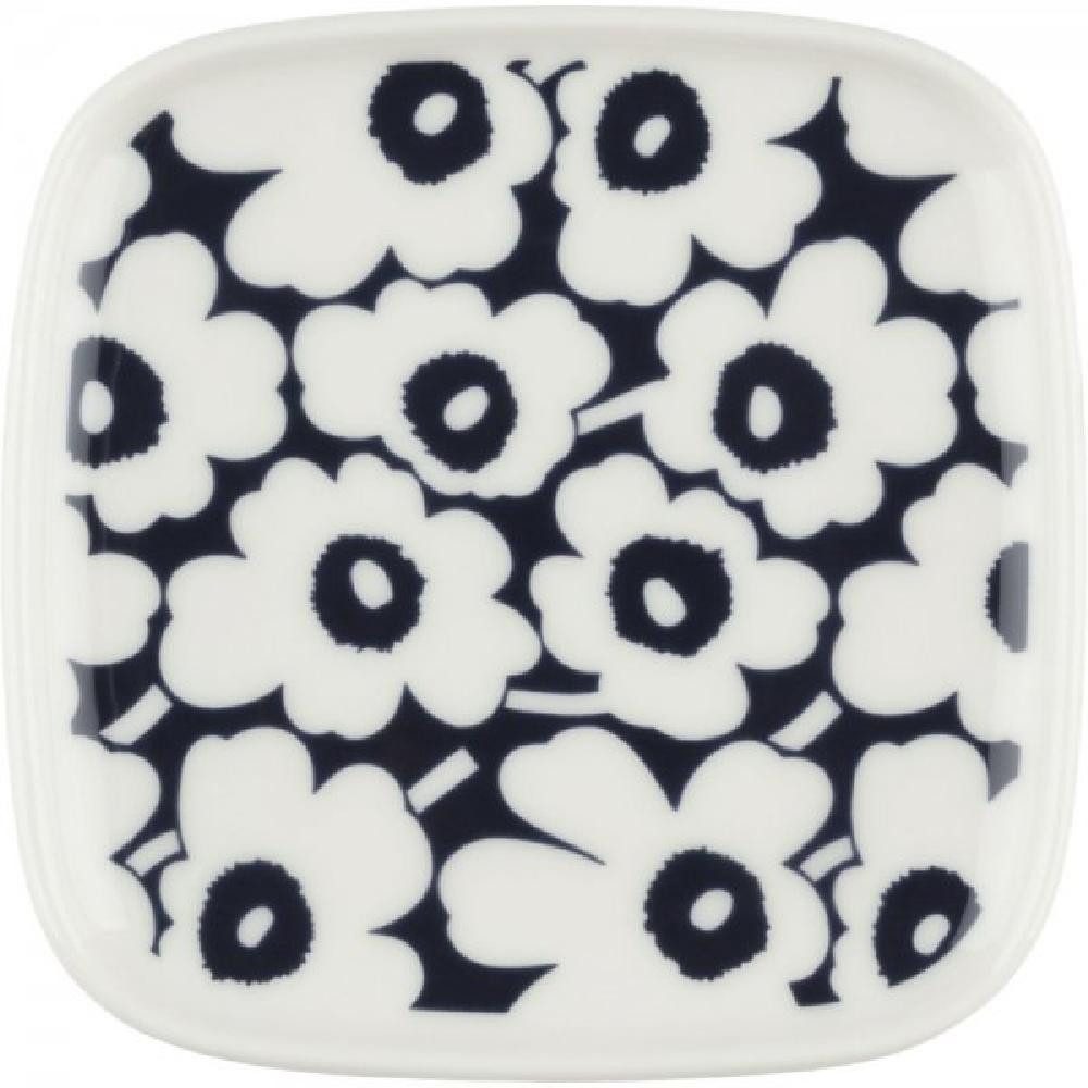 Marimekko Frühstücksteller Teller Oiva Unikko Pikkuinen White Darkblue (10x10cm)