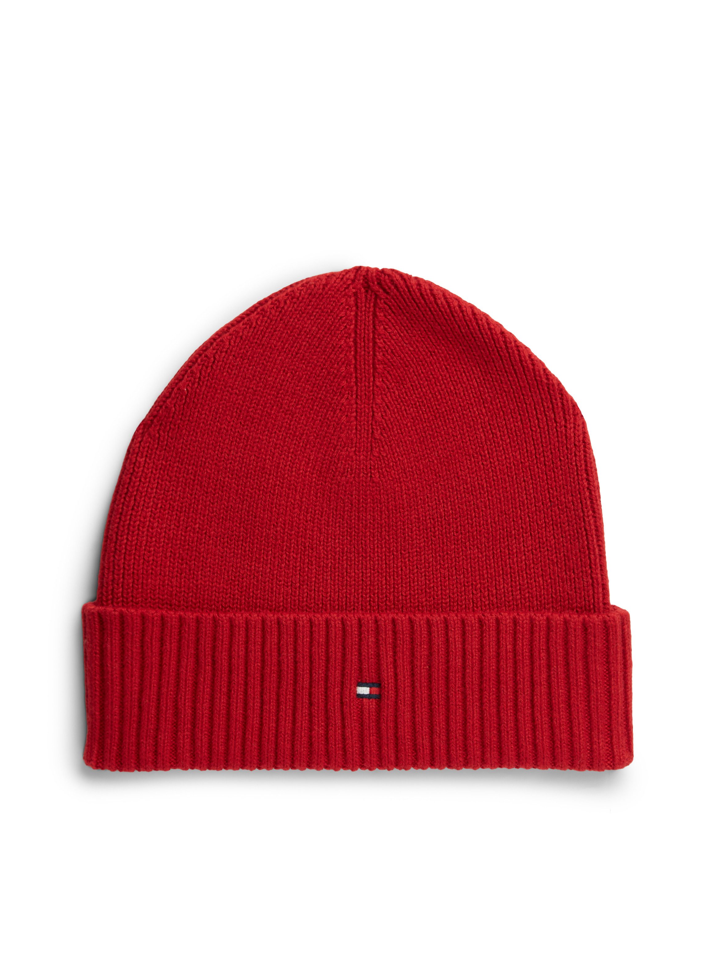Tommy Hilfiger Strickmütze TH FLAG PIMA COTTON BEANIE Beanie mit Logostickerei, mit Kaschmiranteil Unisex – Bild 2 von 4