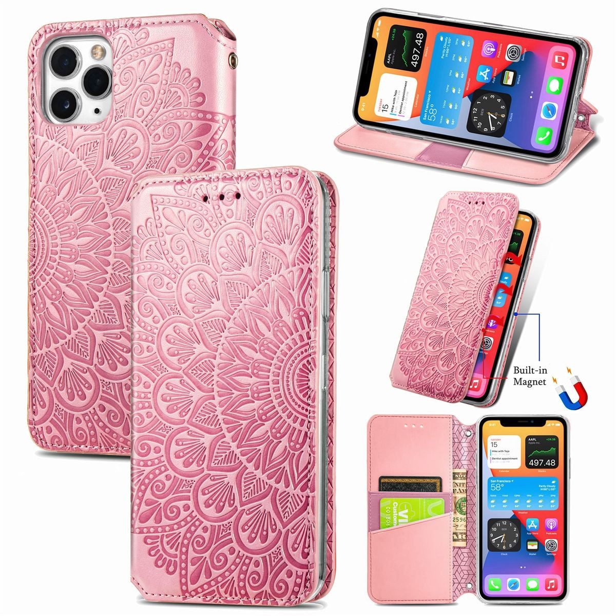 König Design Handyhülle Apple iPhone 11, Schutzhülle Schutztasche Case Cover Etuis Wallet Klapptasche Bookstyle