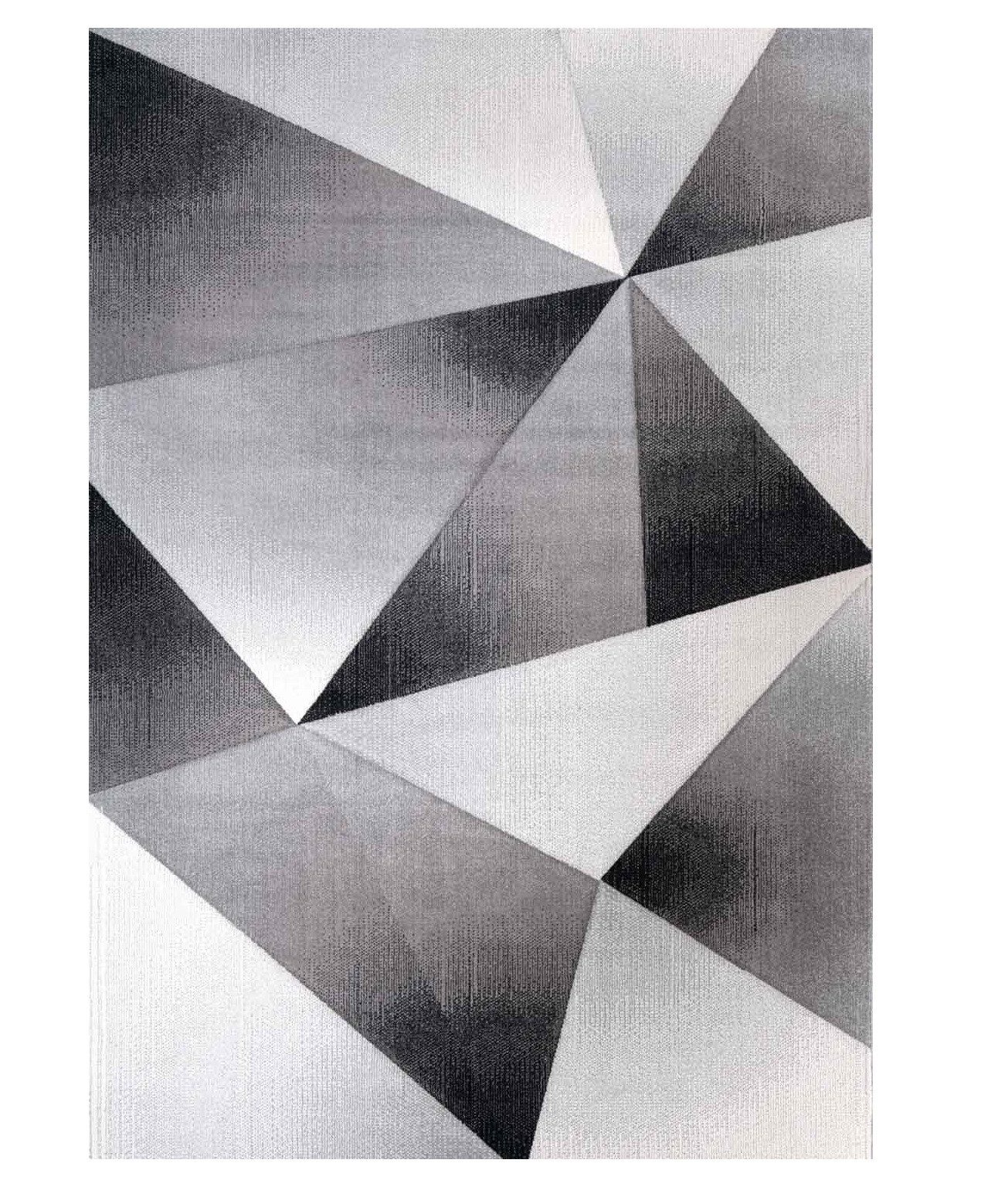 Vimoda Frisé-Teppich Modern Wohnzimmer Teppich, Rechteckig, Höhe: 10 mm, Geometrisch,Meliert, Dreieck Optik