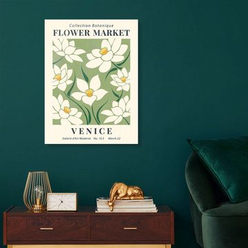 Posterlounge XXL-Wandbild TAlex, Flower Market Venice, Wohnzimmer Modern Illustration