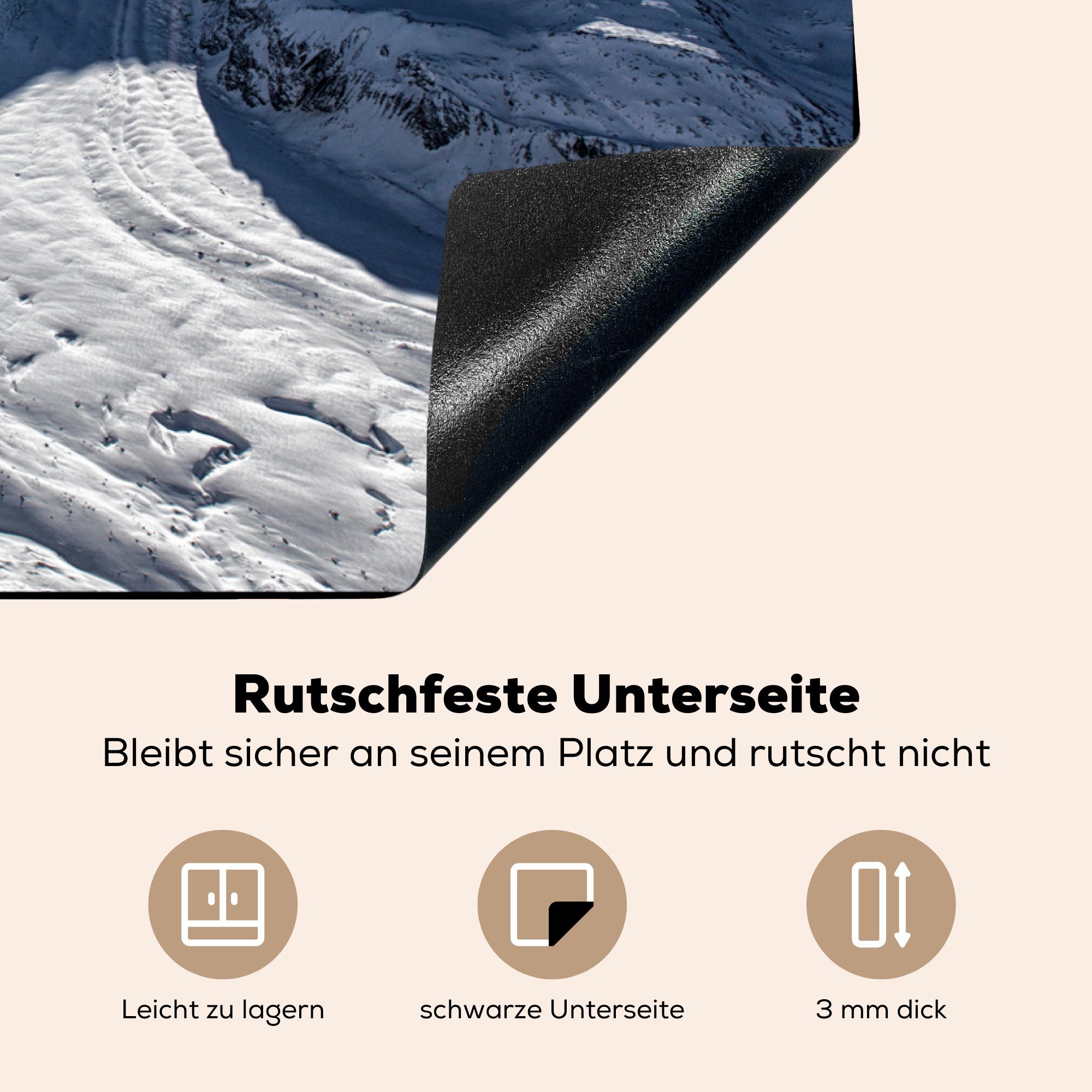 MuchoWow Herdblende-/Abdeckplatte Blick vom Gornergrat küche, Alpen in Schutz Induktionskochfeld den den Vinyl, (1 Ceranfeldabdeckung cm, tlg), für die auf 81x52 Aletschgletscher, Schweizer