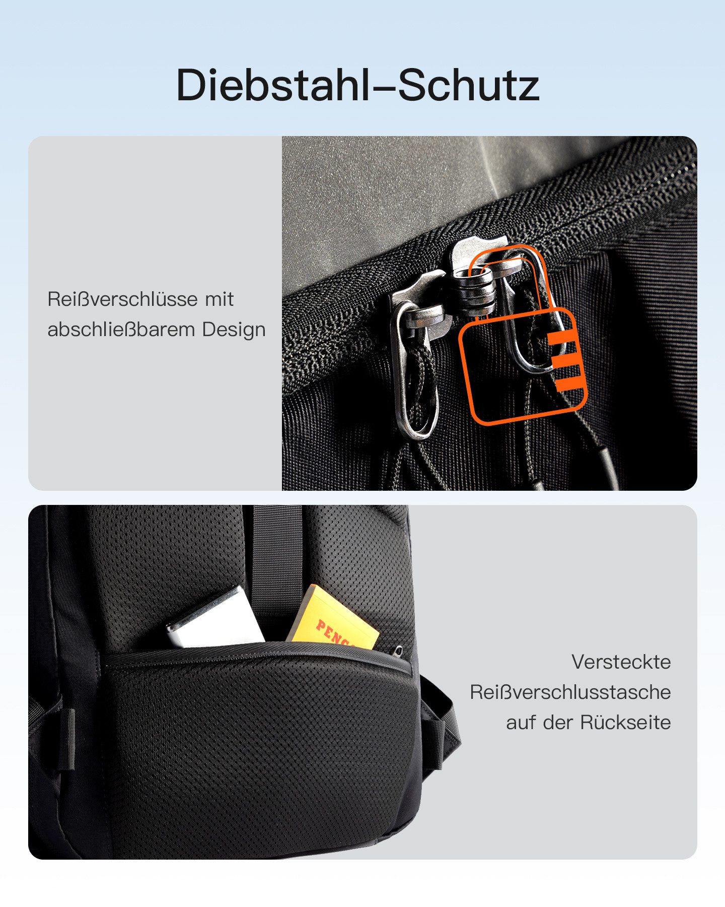 Inateck Laptoprucksack 38,5L Leichter Reiserucksack, TSA Freundlich Handgepäck Rucksack, für 15,6-17 Zoll Laptop, Groß Travel Backpack für Business Reise