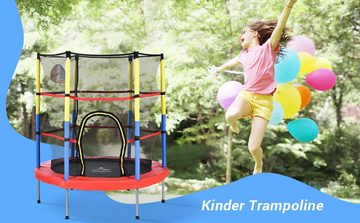 WISHDOR Kindertrampolin Kinder Trampolin+Basketballkorb,Mini Trampolin für Indoor und Outdoor, Ø 140,00 cm, mit Basketballkorb Kindertrampolin Gewichtskapazität: 45 kg