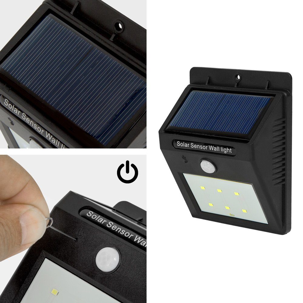 tectake LED Gartenstrahler LED Solar Leuchte Bewegungsmelder, LED, mit Bewegungsmelder, Energiesparend