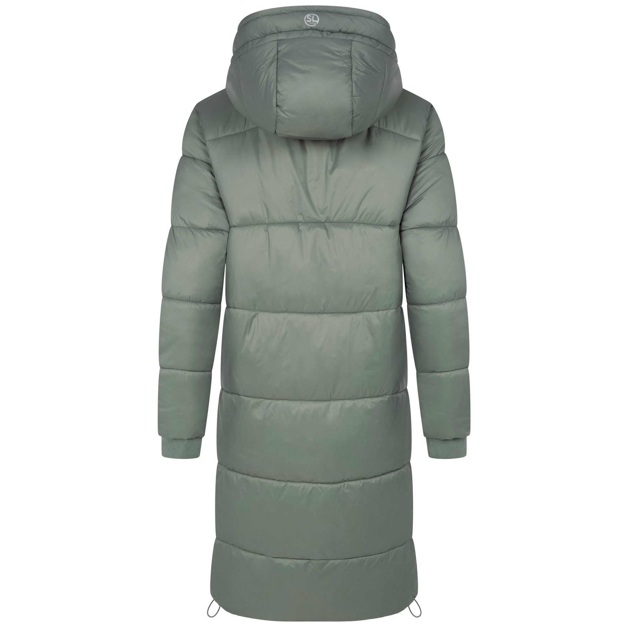 SUBLEVEL Steppjacke Damen Mantel mit Kapuze extra lange Winter Jacke Parka