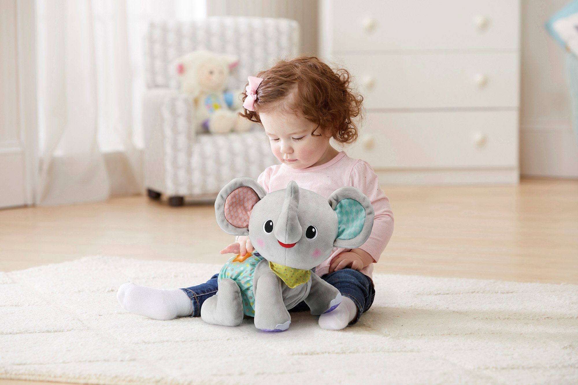 Vtech® Kuscheltier VTechBaby, Krabbel mit mir - Elefant, grau