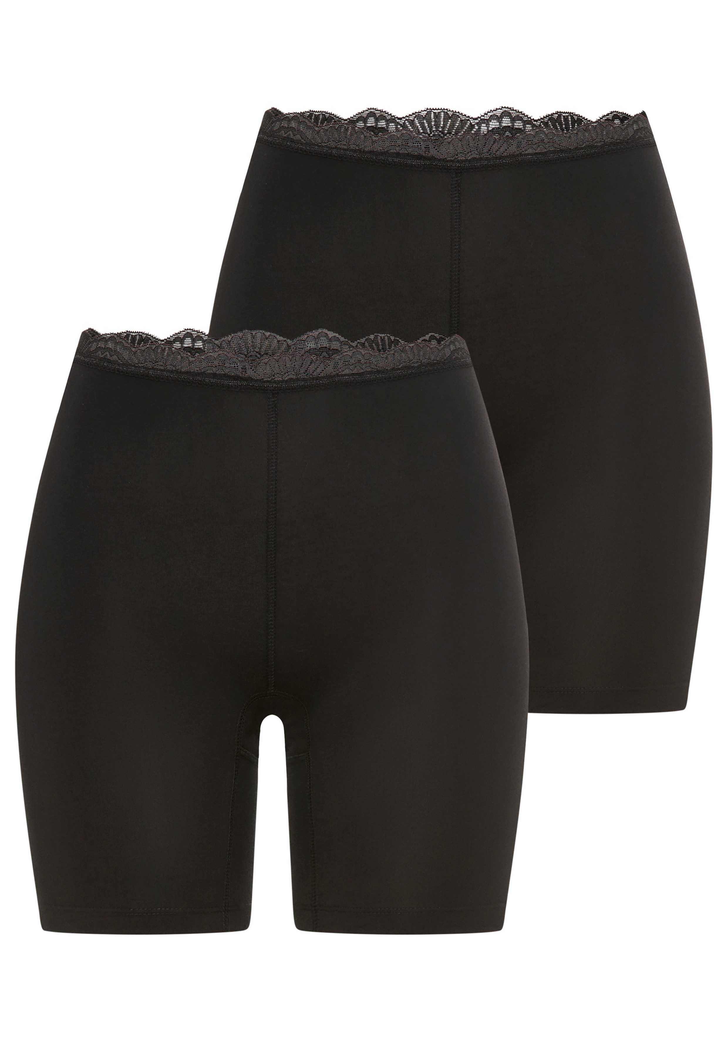 YSABEL MORA Lange Unterhose BASIC COLLECTION COTTON WITH LACE (2er Pack) angenehm weich, Passform gegen Reibung